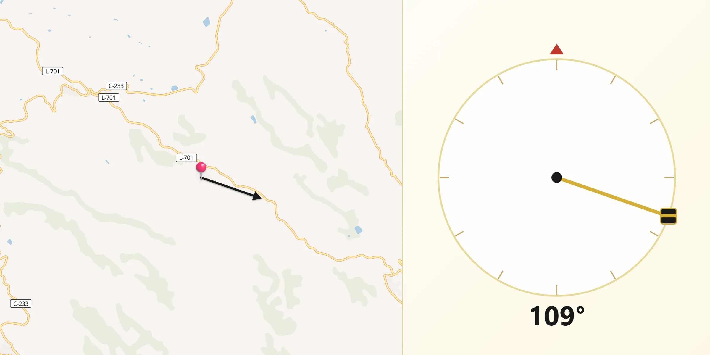 Dirección de la Qibla desde Torms Els