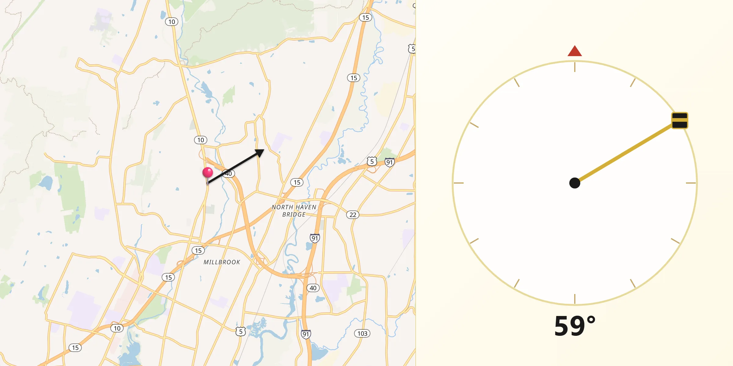 Qibla Direction from Hamden