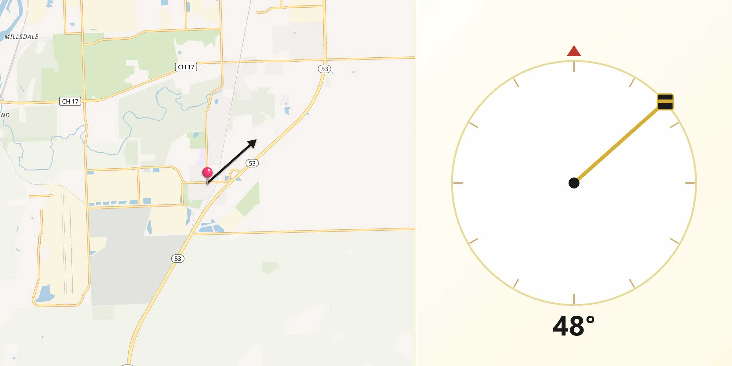Qibla Direction from Elwood