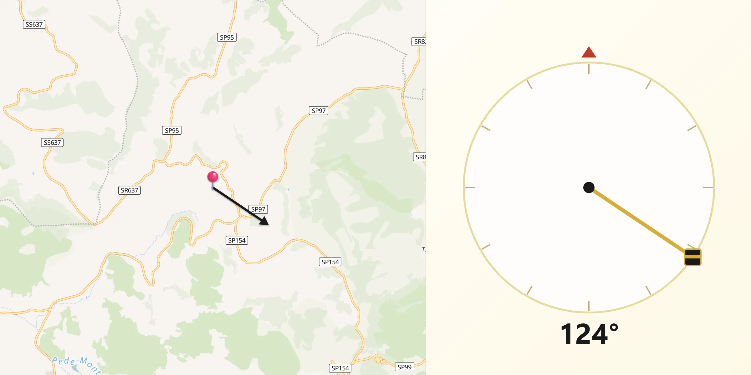 Direzione della Qibla da Lenola