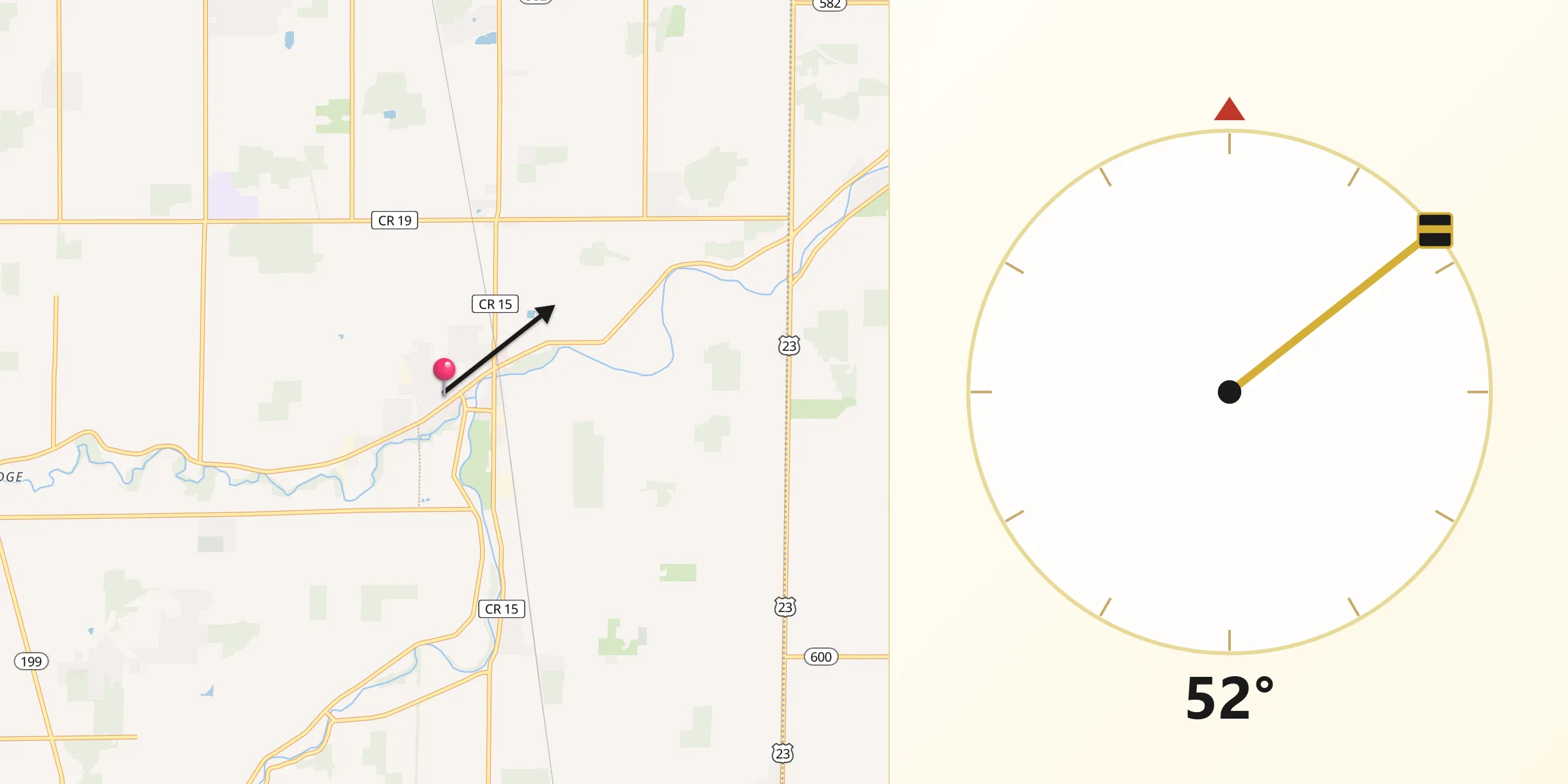 Qibla Direction from Pemberville