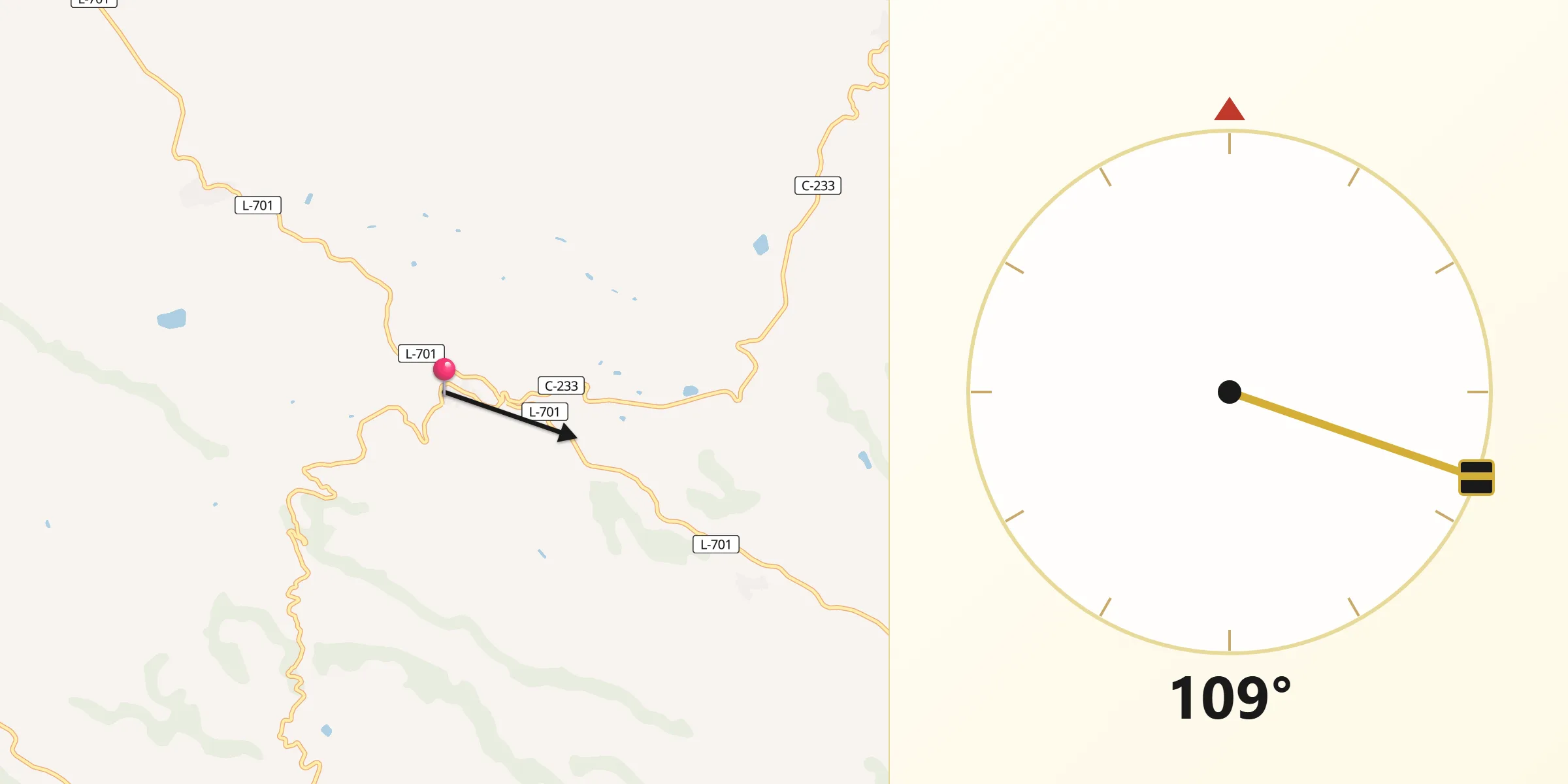 Dirección de la Qibla desde El Soleràs