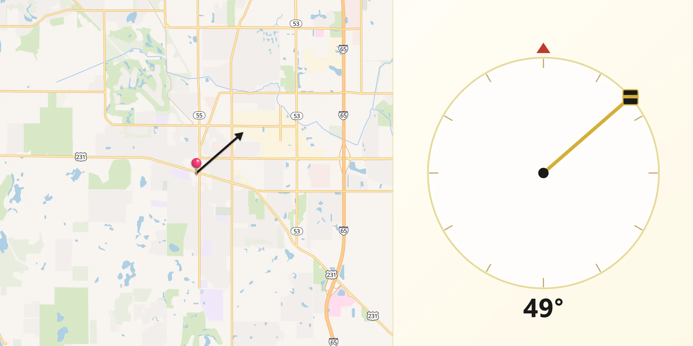Qibla Direction from Crown Point