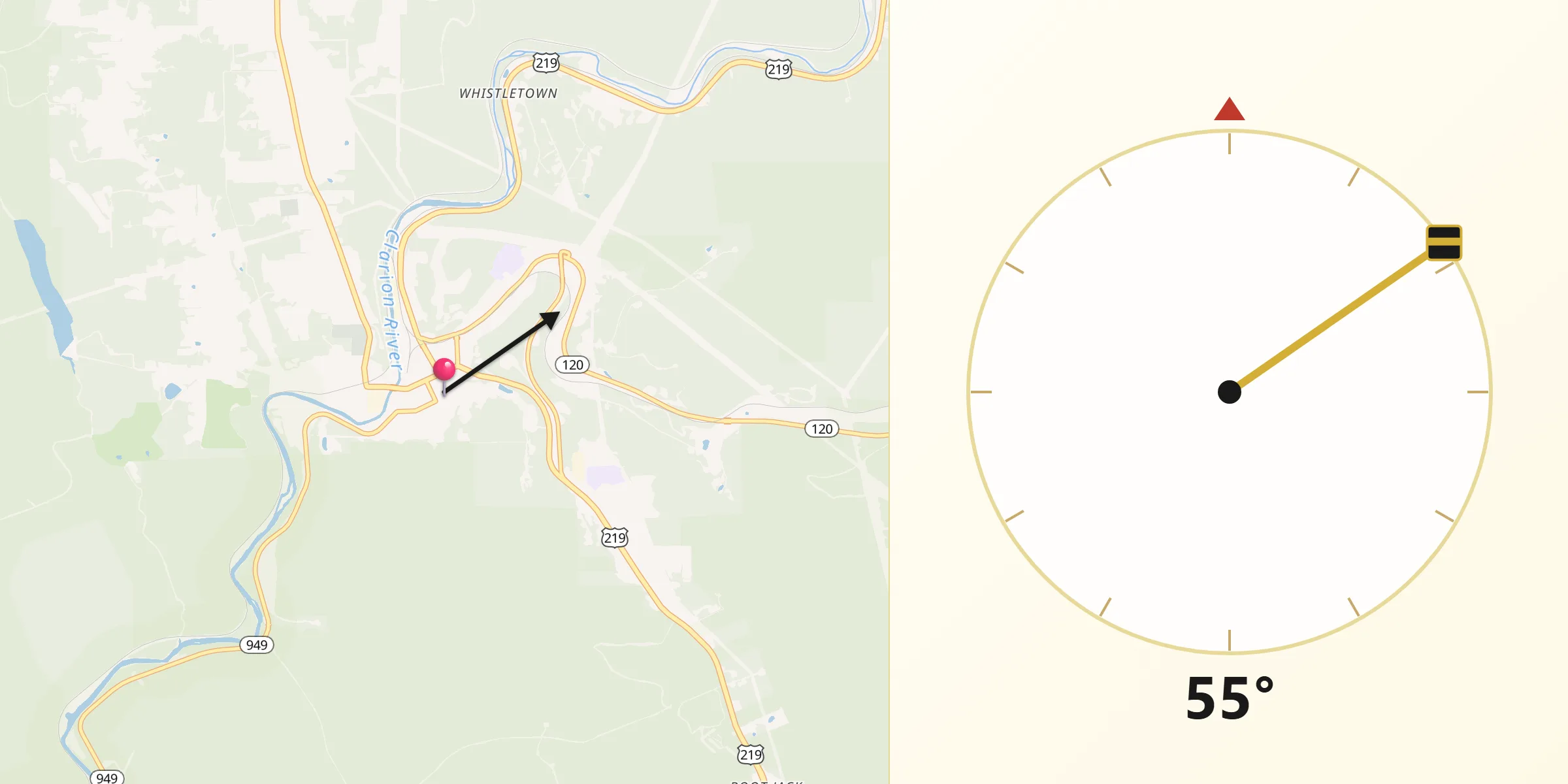 Qibla Direction from Ridgway