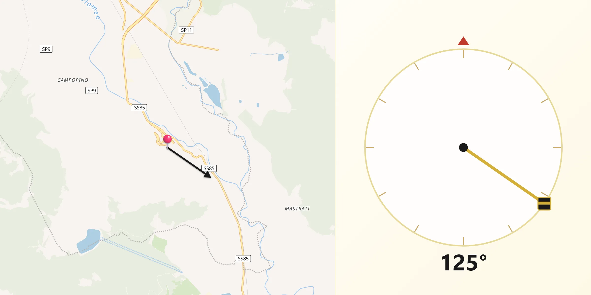 Direzione della Qibla da Sesto Campano