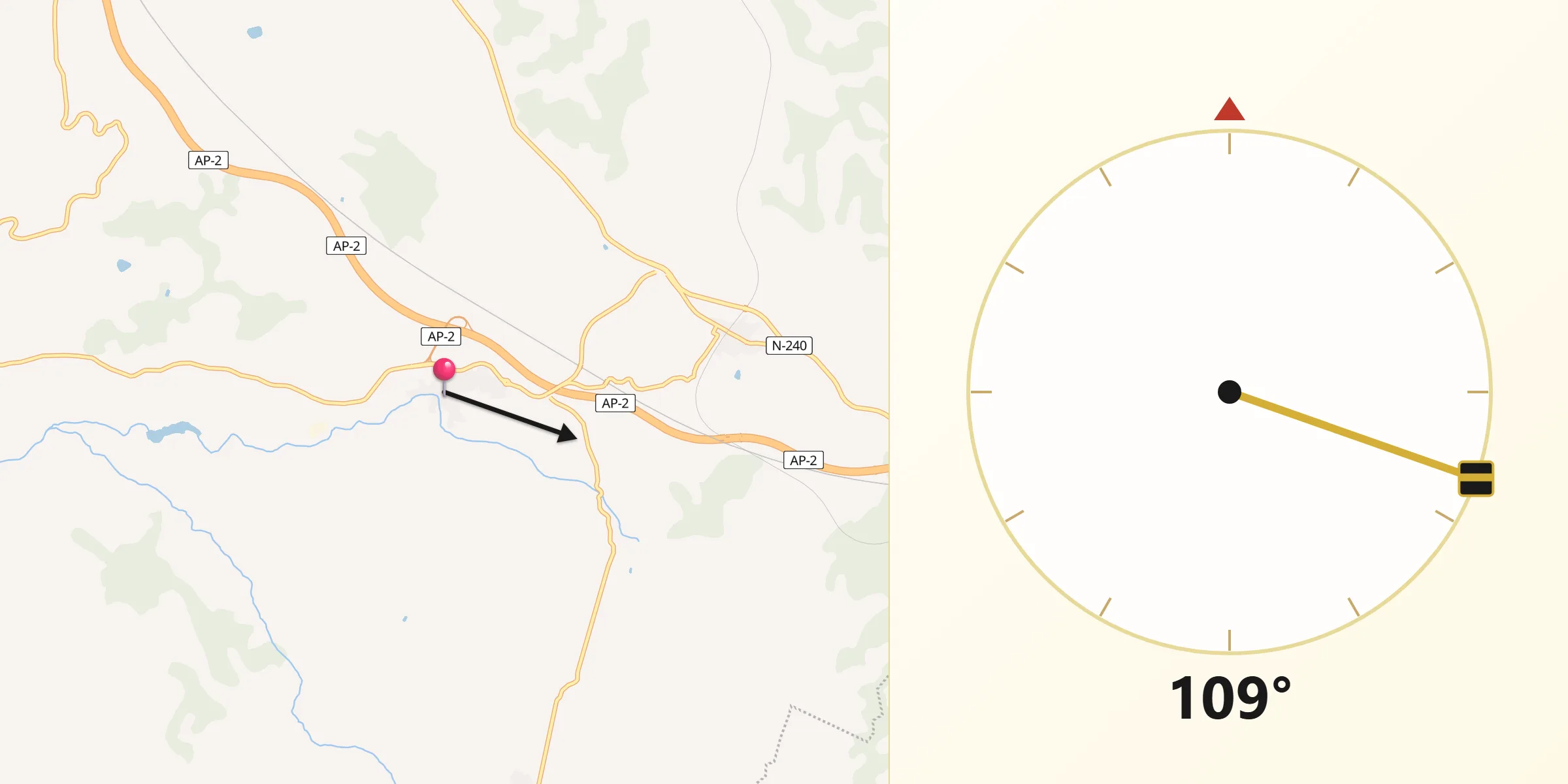 Dirección de la Qibla desde Albi L