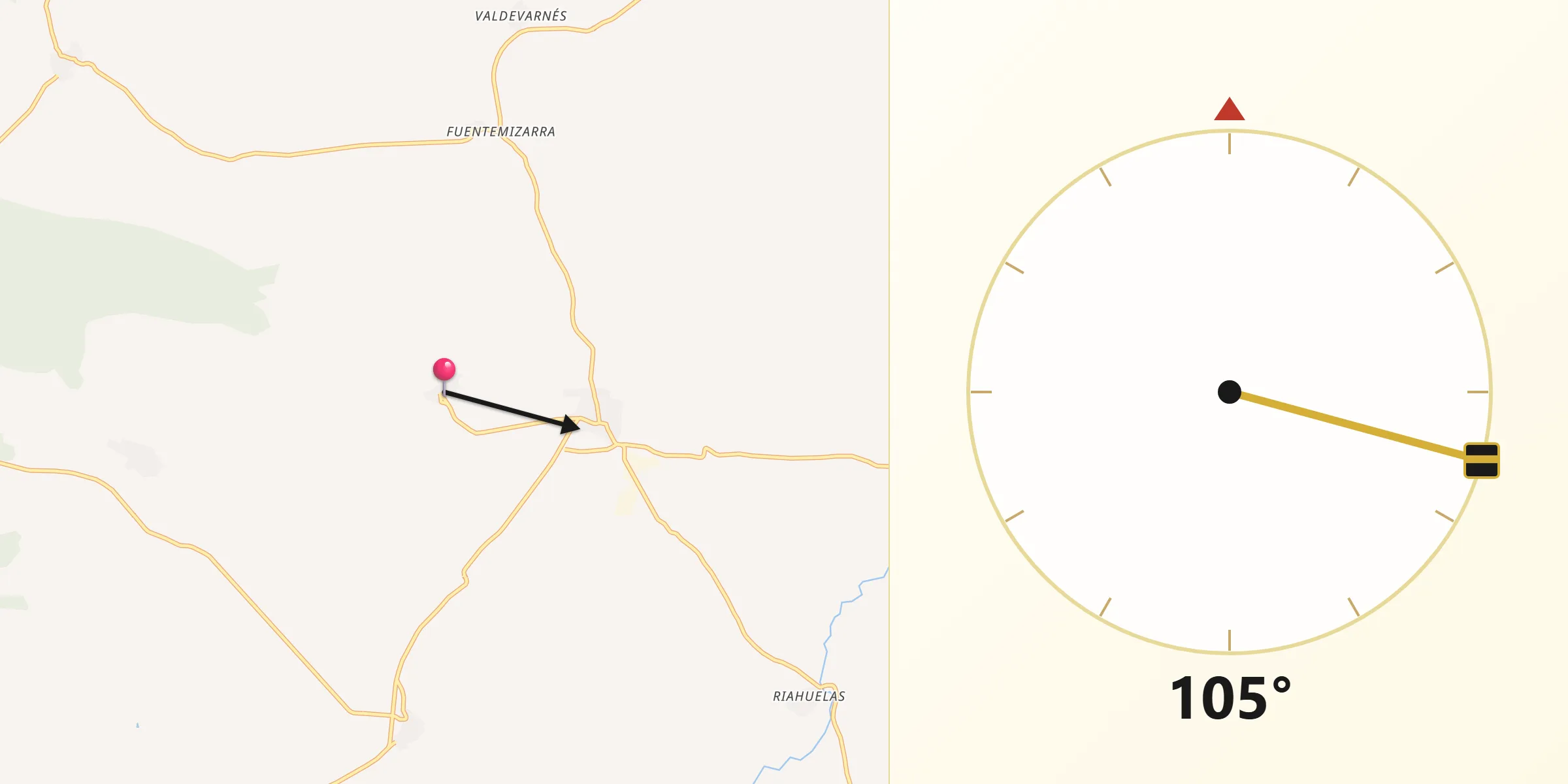 Dirección de la Qibla desde Cilleruelo de San Mamés