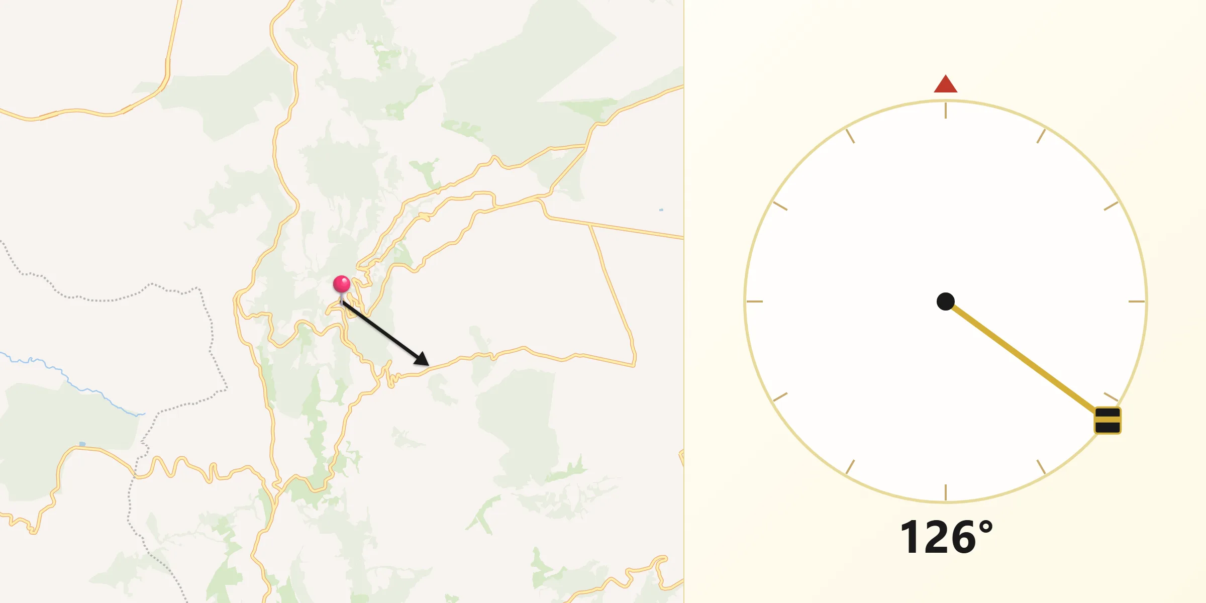 Direzione della Qibla da Alberona