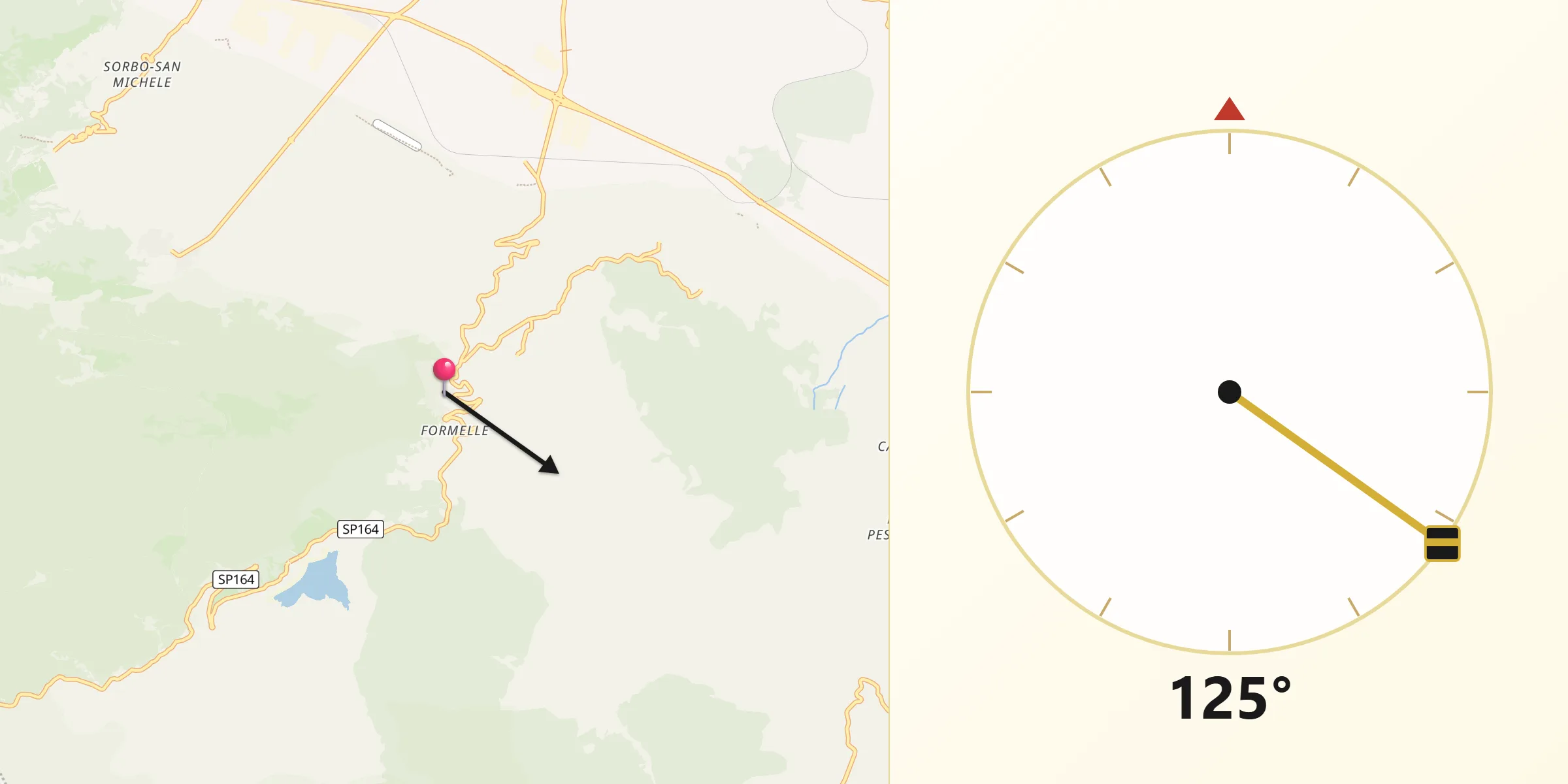 Direzione della Qibla da Guardiaregia