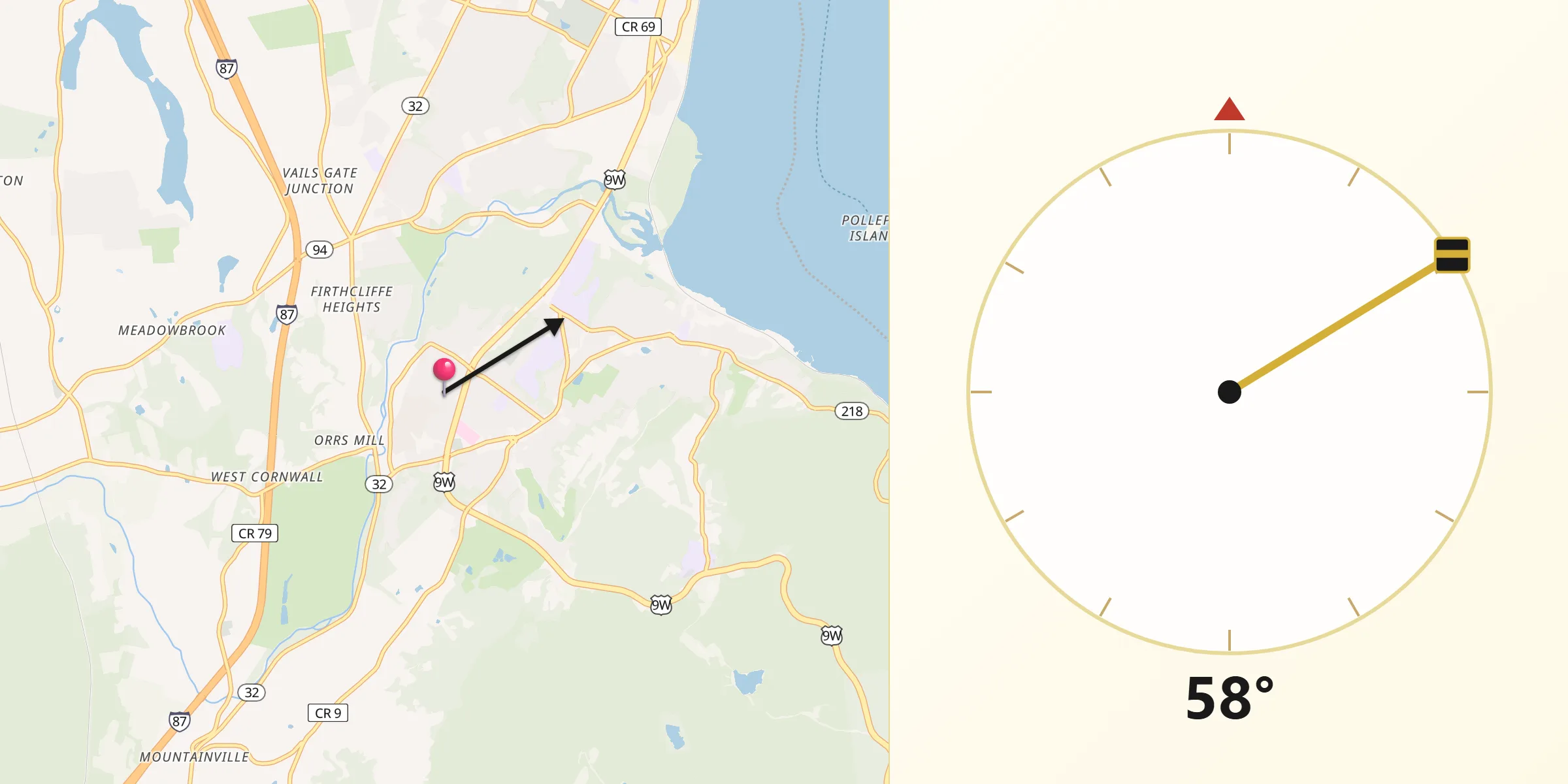 Qibla Direction from Firthcliffe