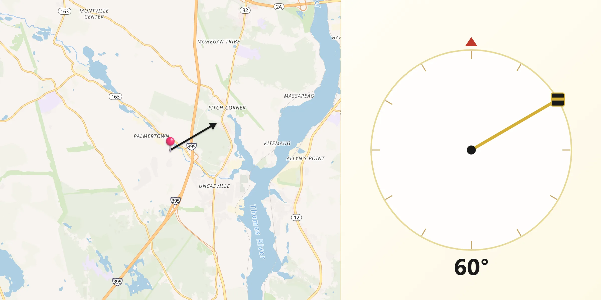 Qibla Direction from Oxoboxo River