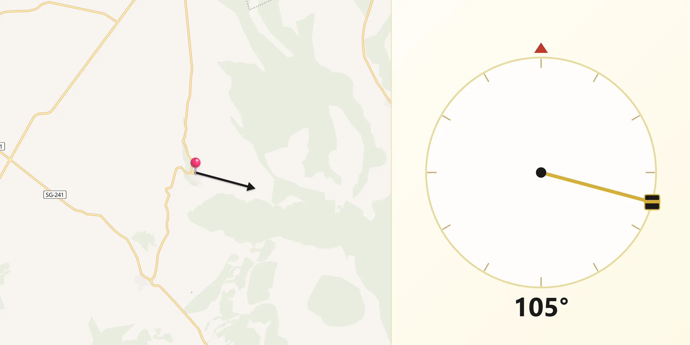 Dirección de la Qibla desde Torreadrada