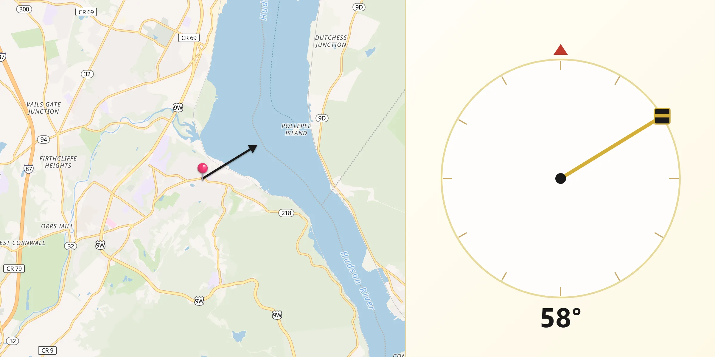 Qibla Direction from Cornwall
