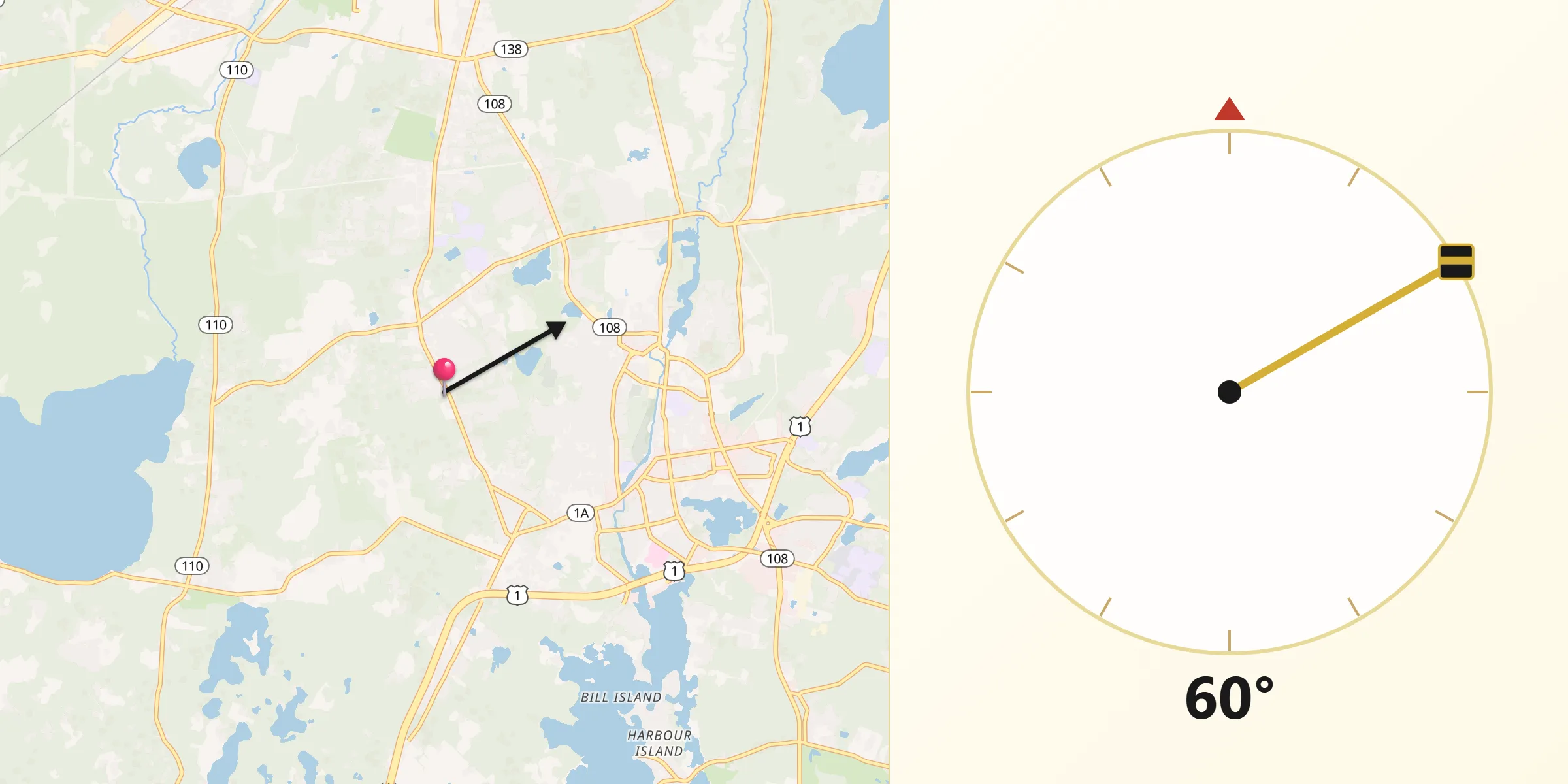 Qibla Direction from South Kingstown