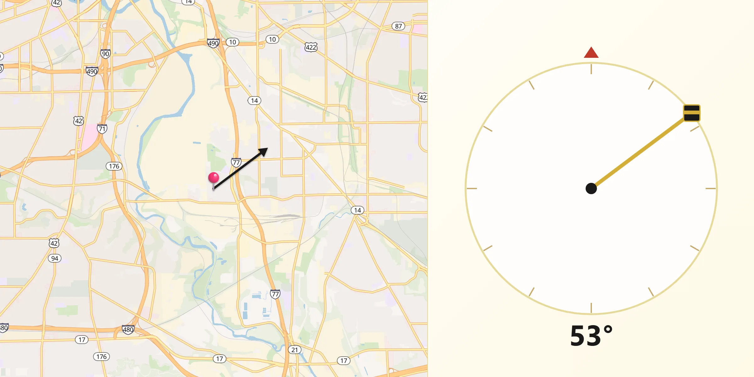 Qibla Direction from Newburgh Heights