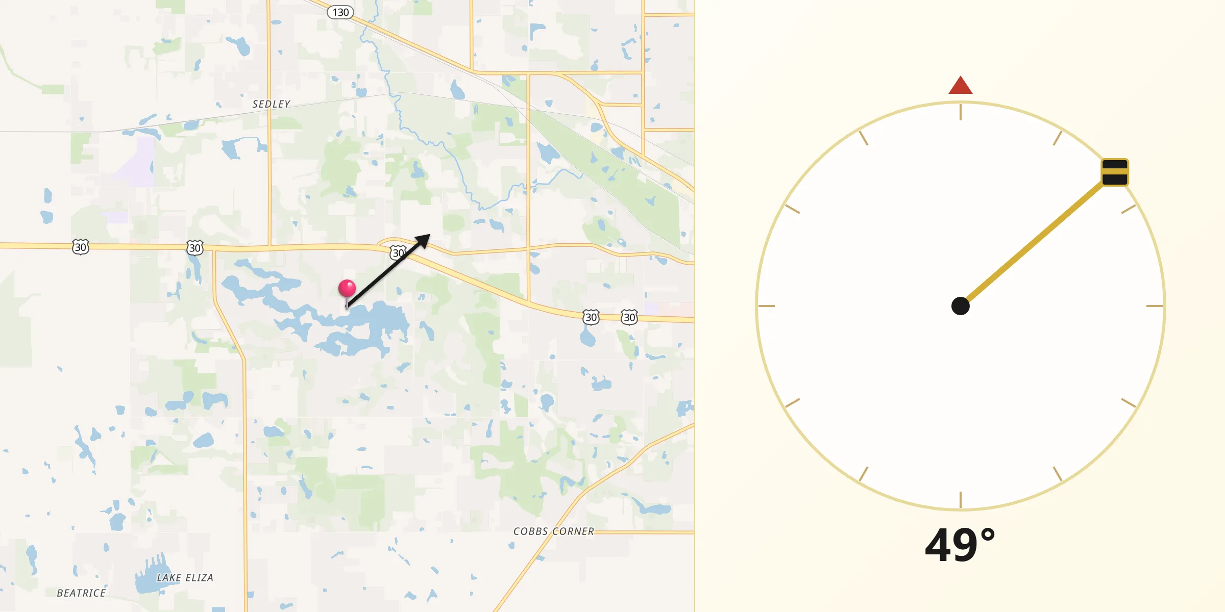 Qibla Direction from Shorewood Forest