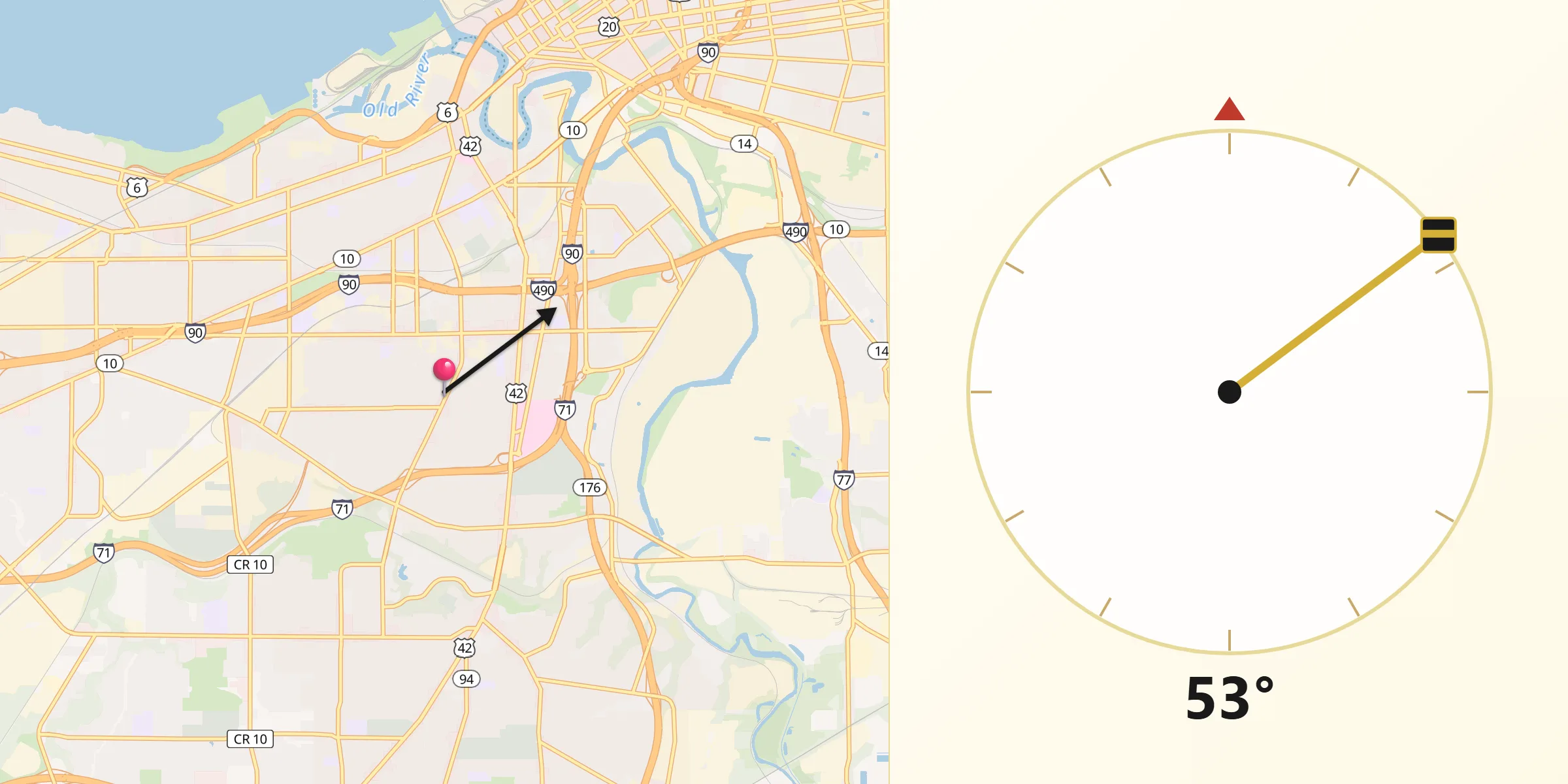 Qibla Direction from Clark-Fulton
