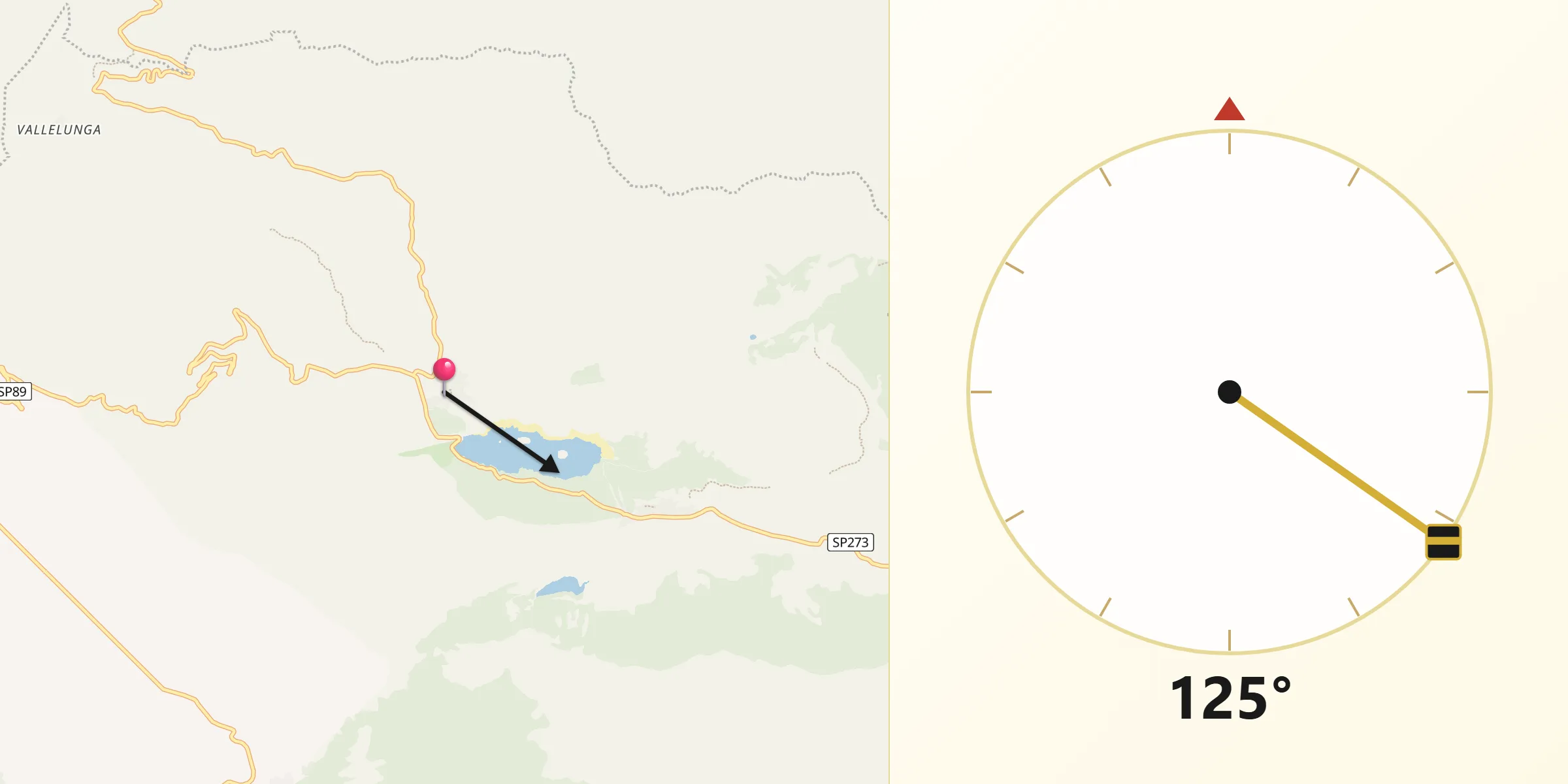Direzione della Qibla da Gallo Matese