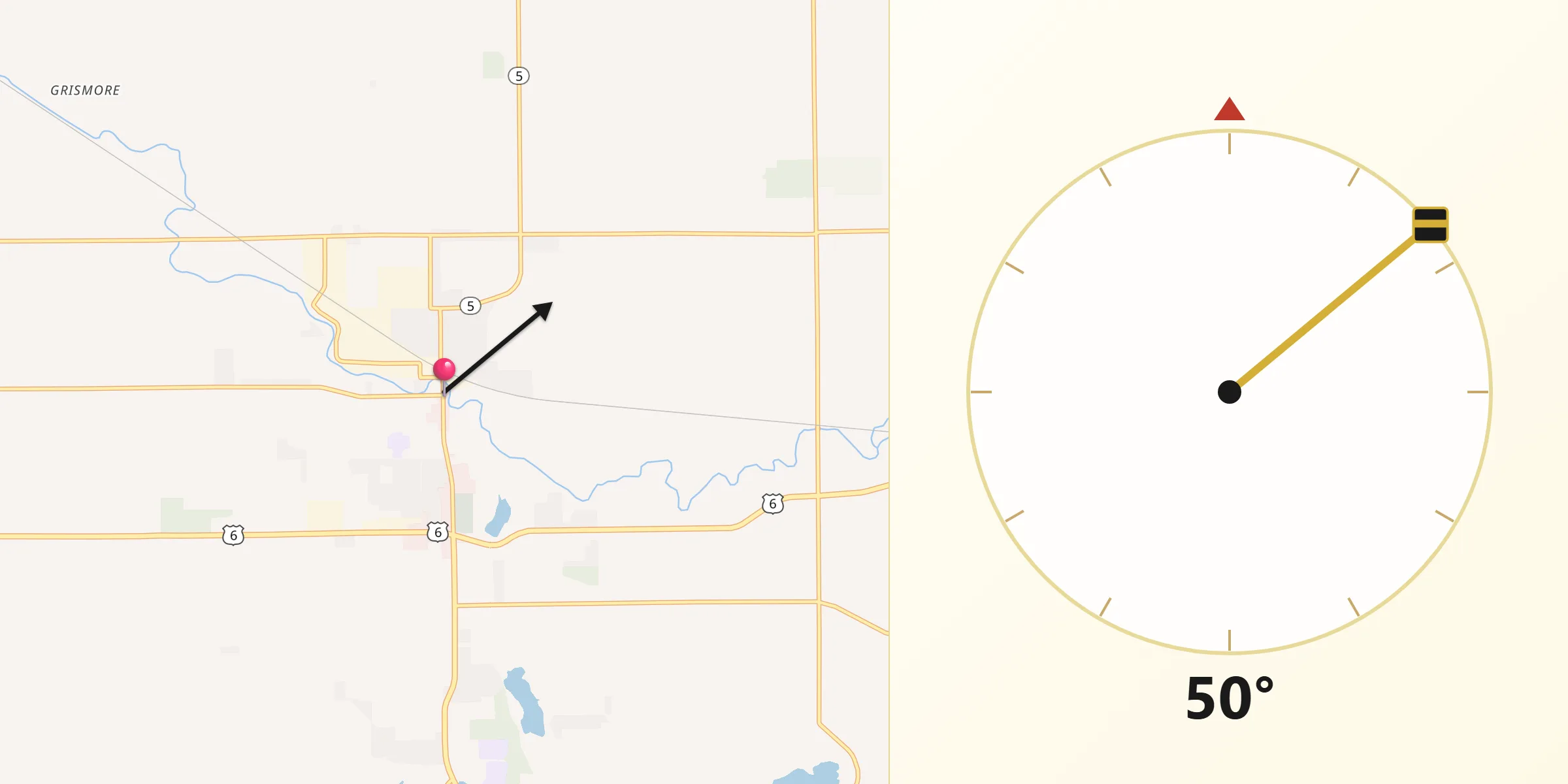 Qibla Direction from Ligonier