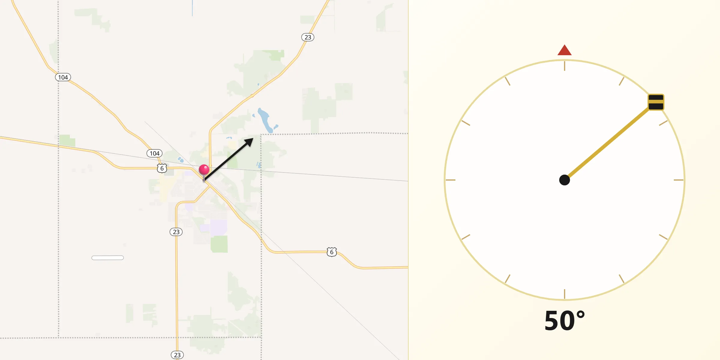 Qibla Direction from Walkerton