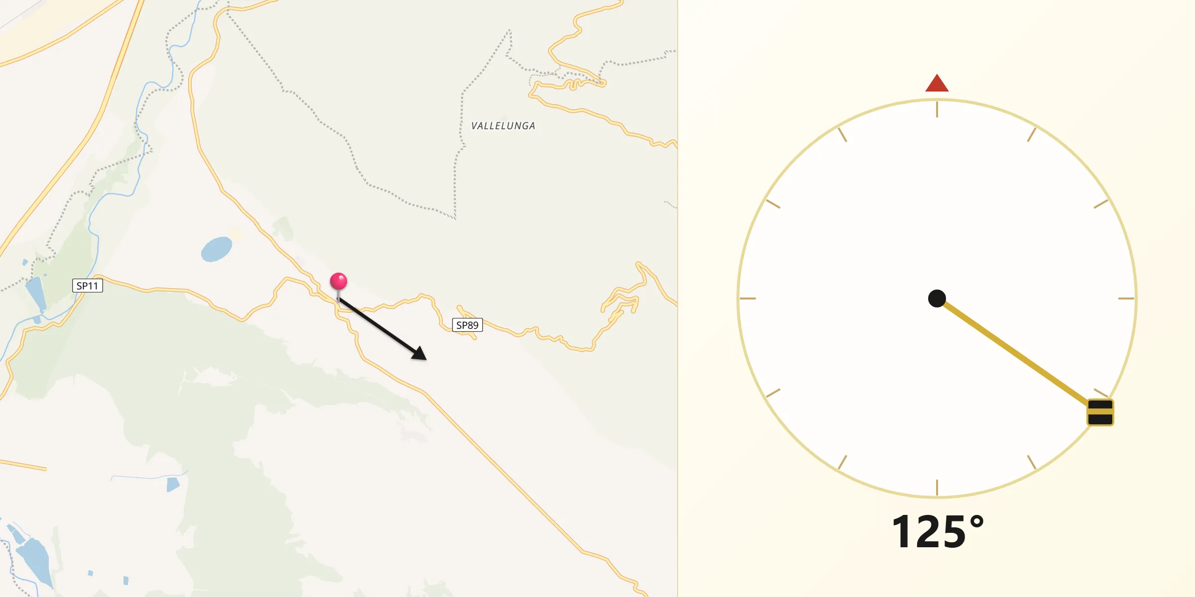 Direzione della Qibla da Capriati A Volturno