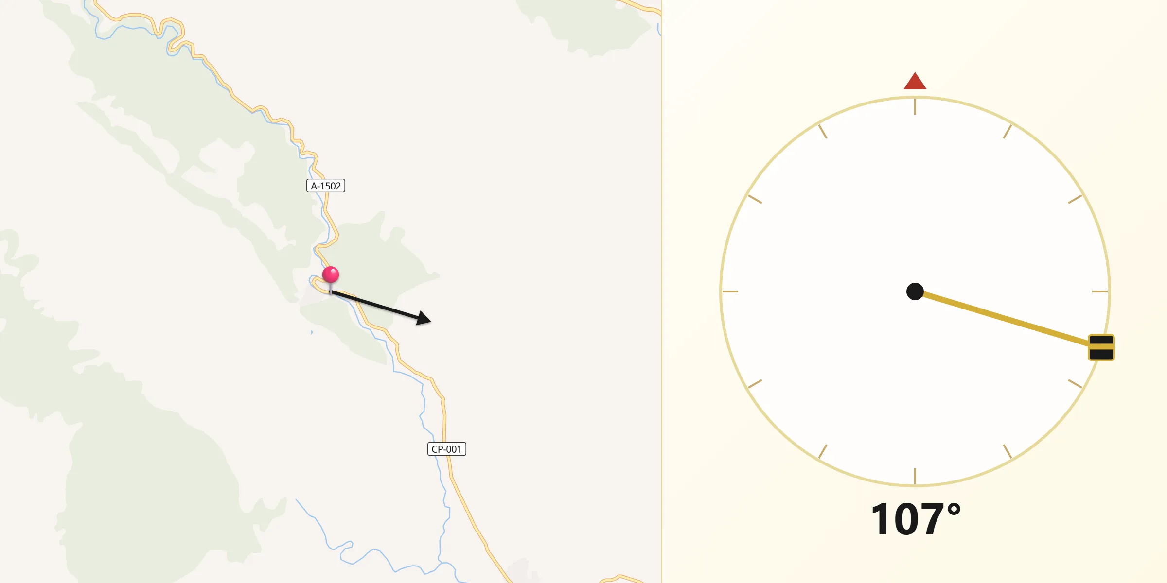 Dirección de la Qibla desde Torrijo de la Cañada