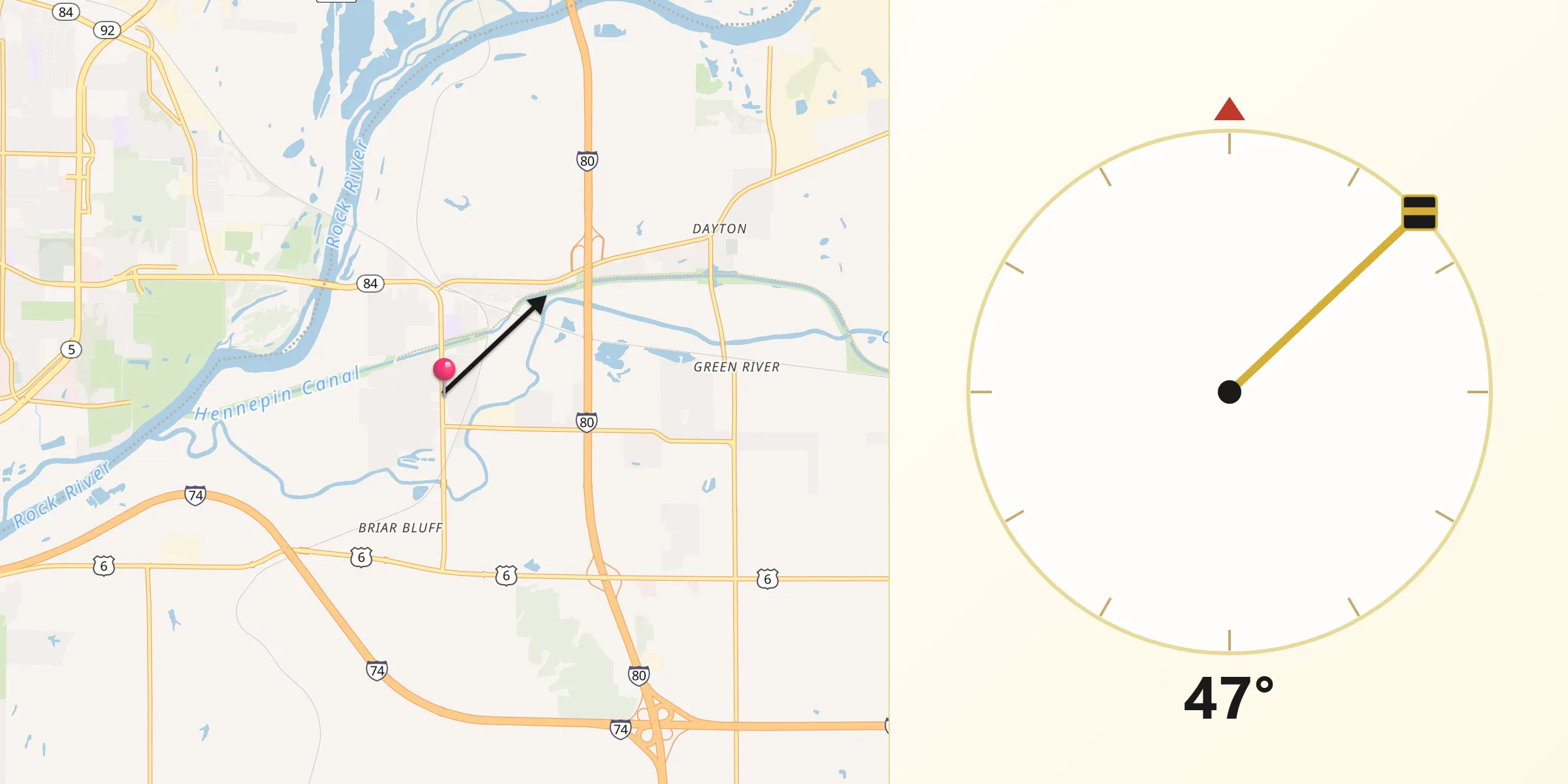 Qibla Direction from Green Rock