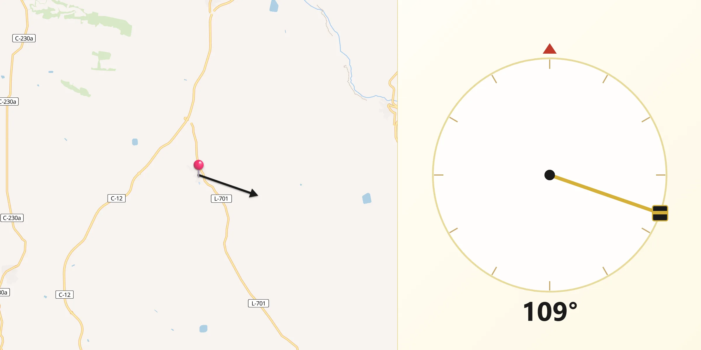 Dirección de la Qibla desde Alcanó