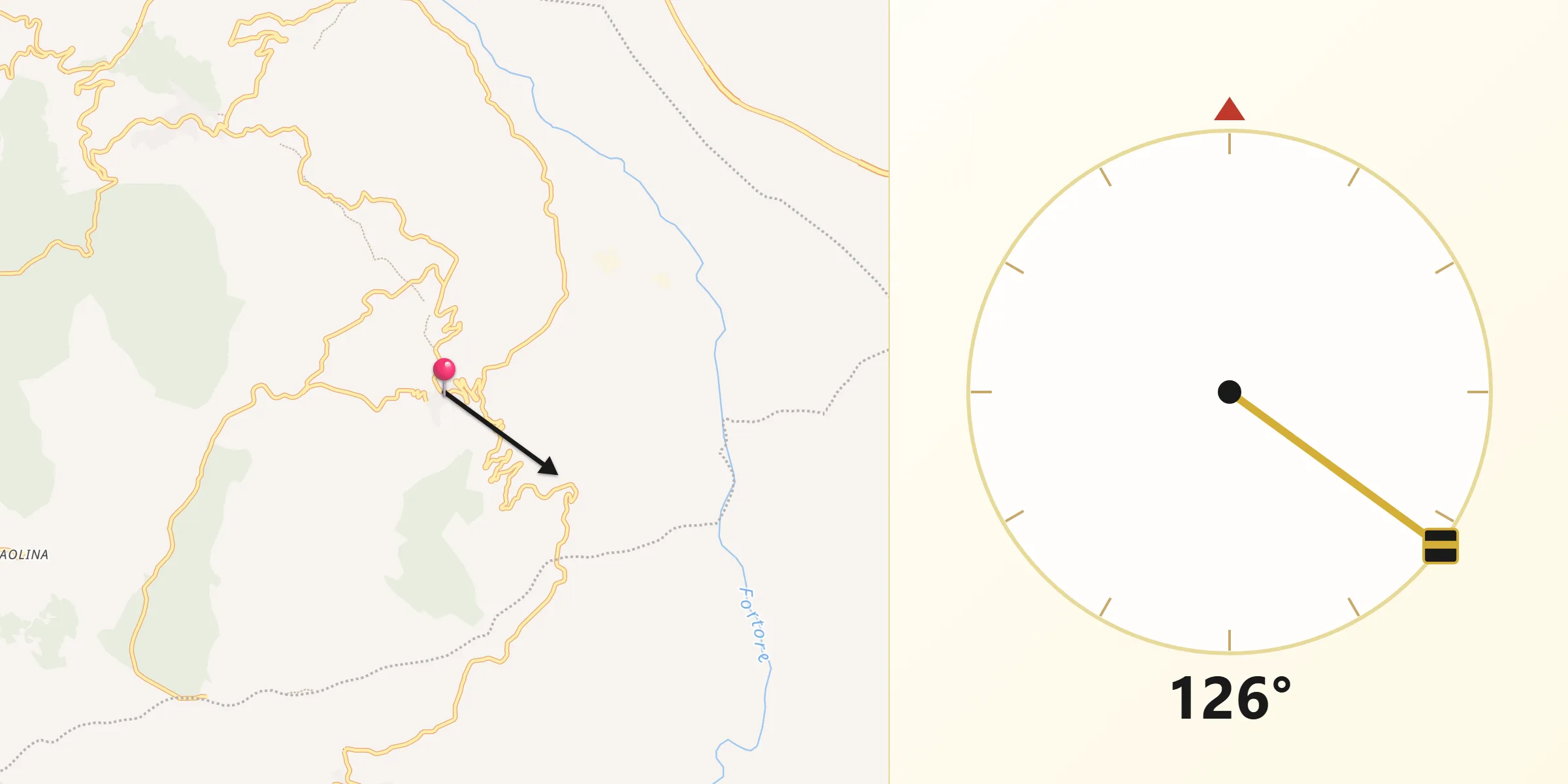 Direzione della Qibla da Tufara