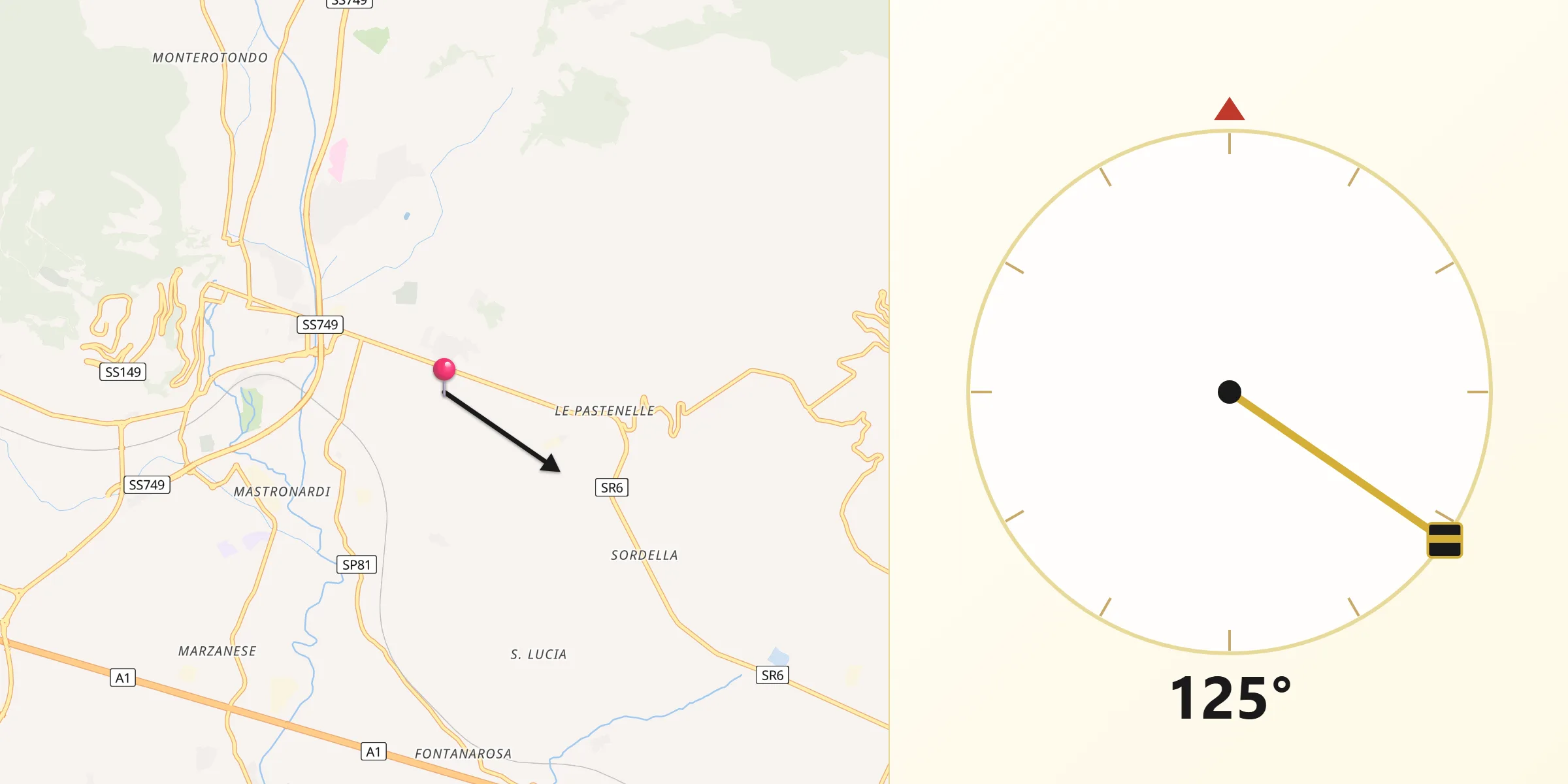 Direzione della Qibla da San Bartolomeo