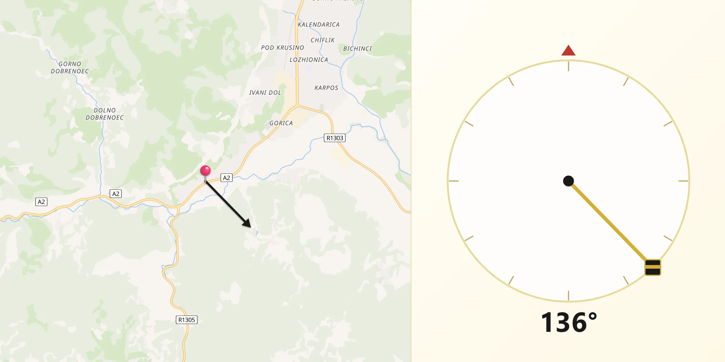 Drejtimi i Qibles nga Drugovo