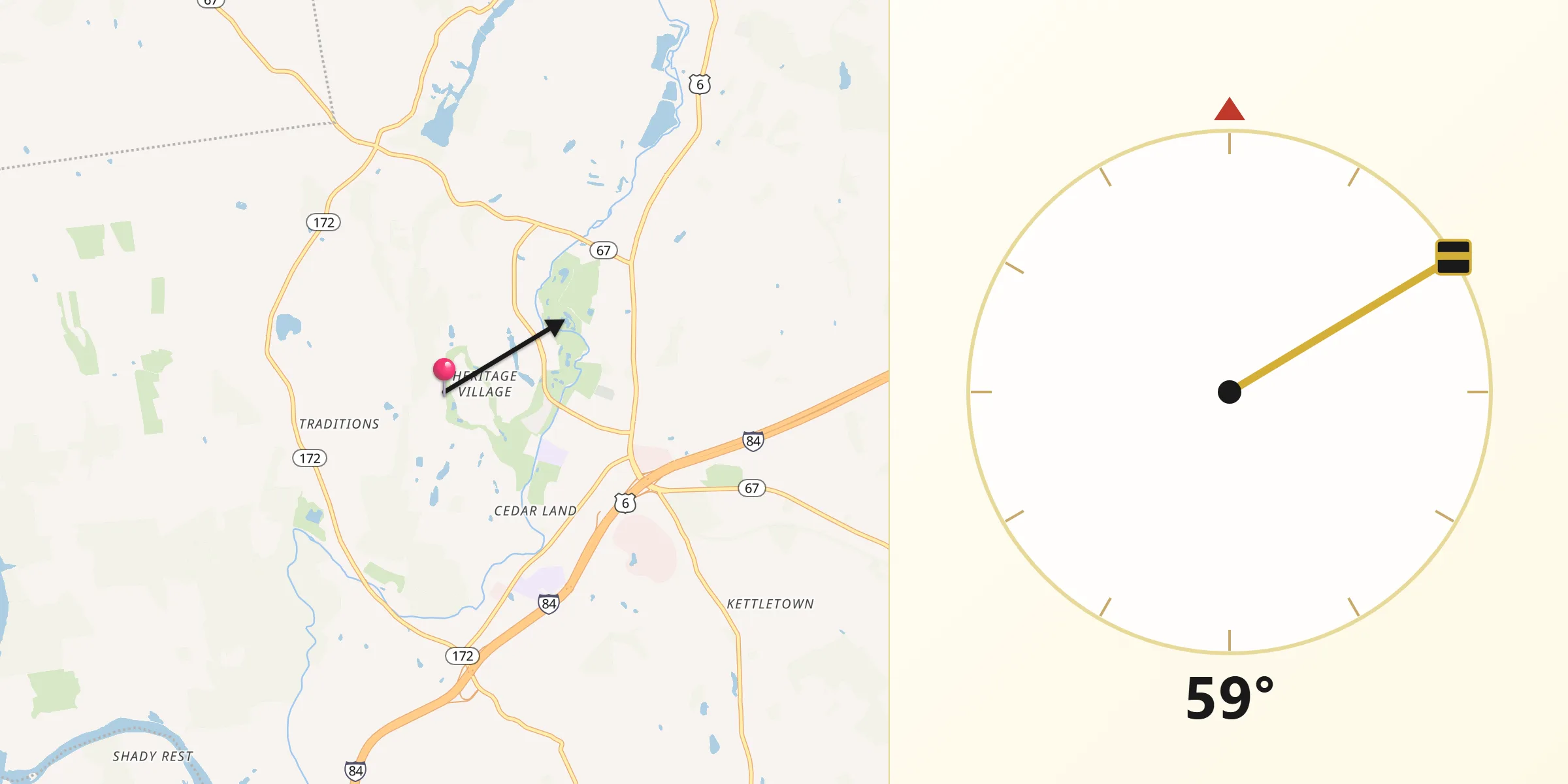 Qibla Direction from Heritage Village