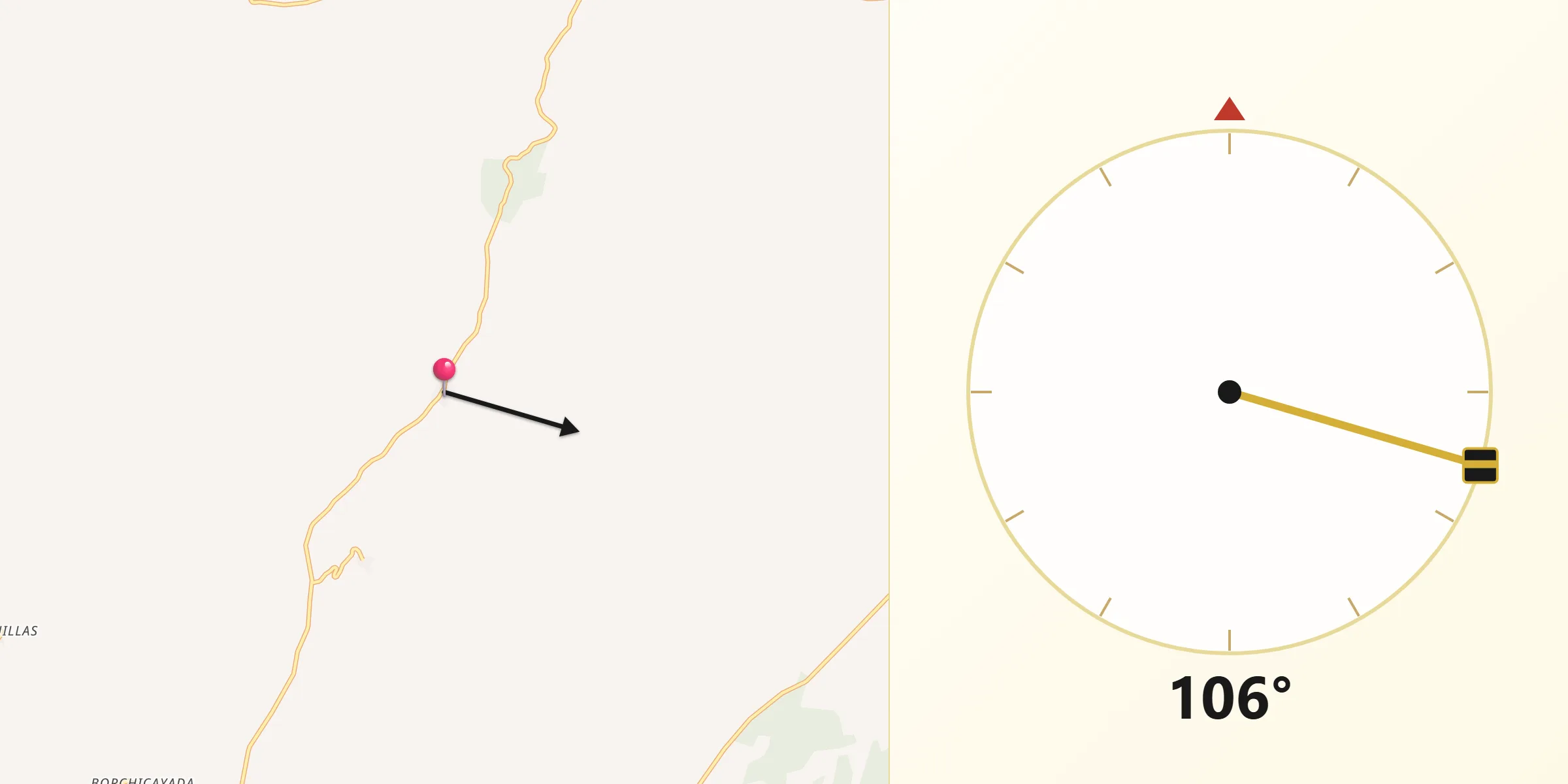 Dirección de la Qibla desde Escobosa de Almazán
