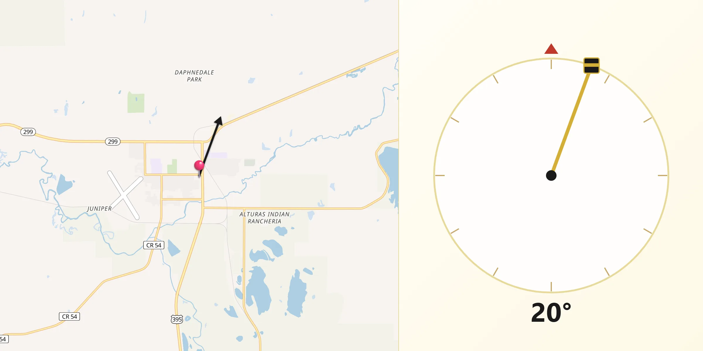 Qibla Direction from Alturas