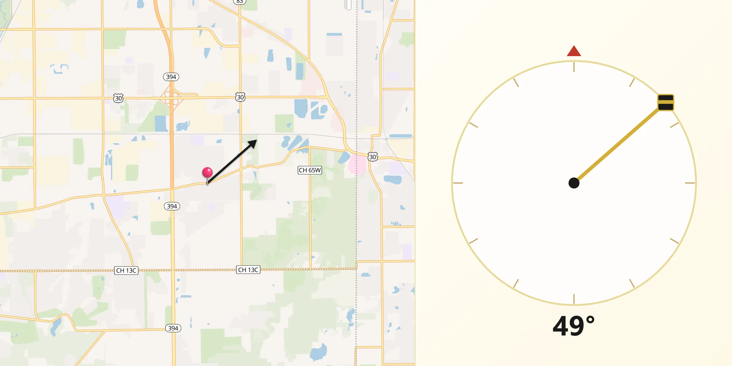Qibla Direction from Sauk Village