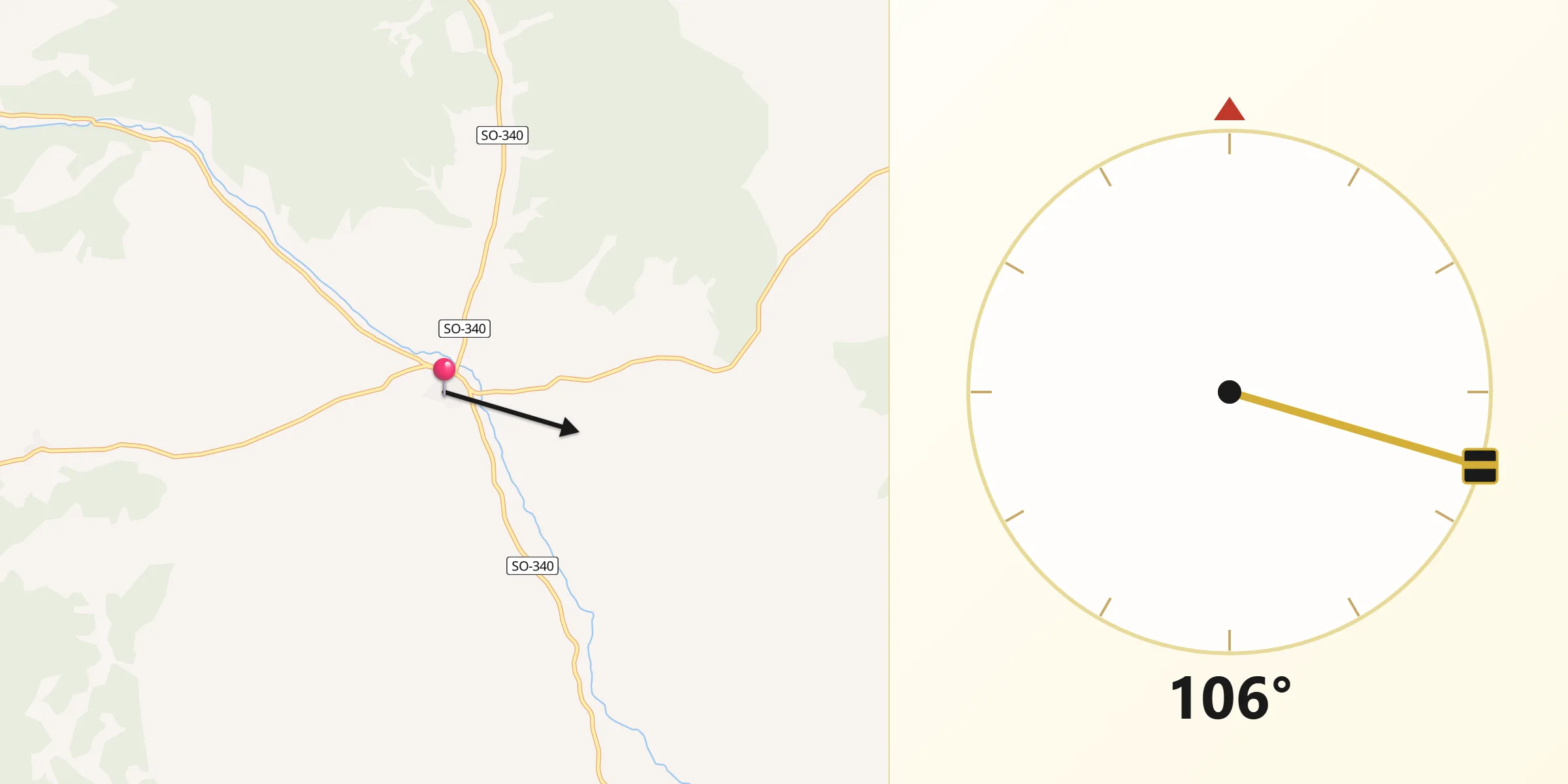 Dirección de la Qibla desde Serón de Nágima
