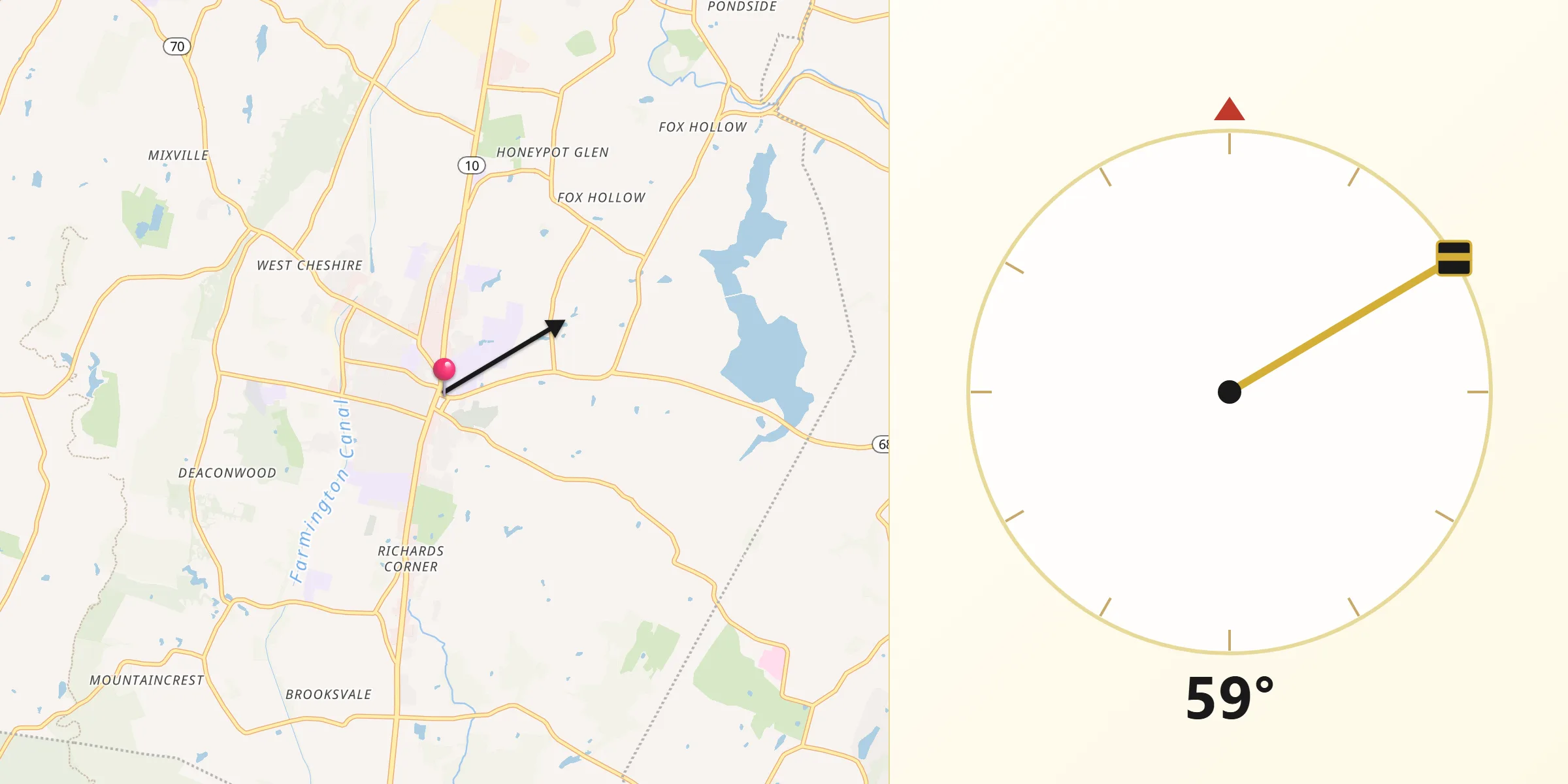 Qibla Direction from Cheshire