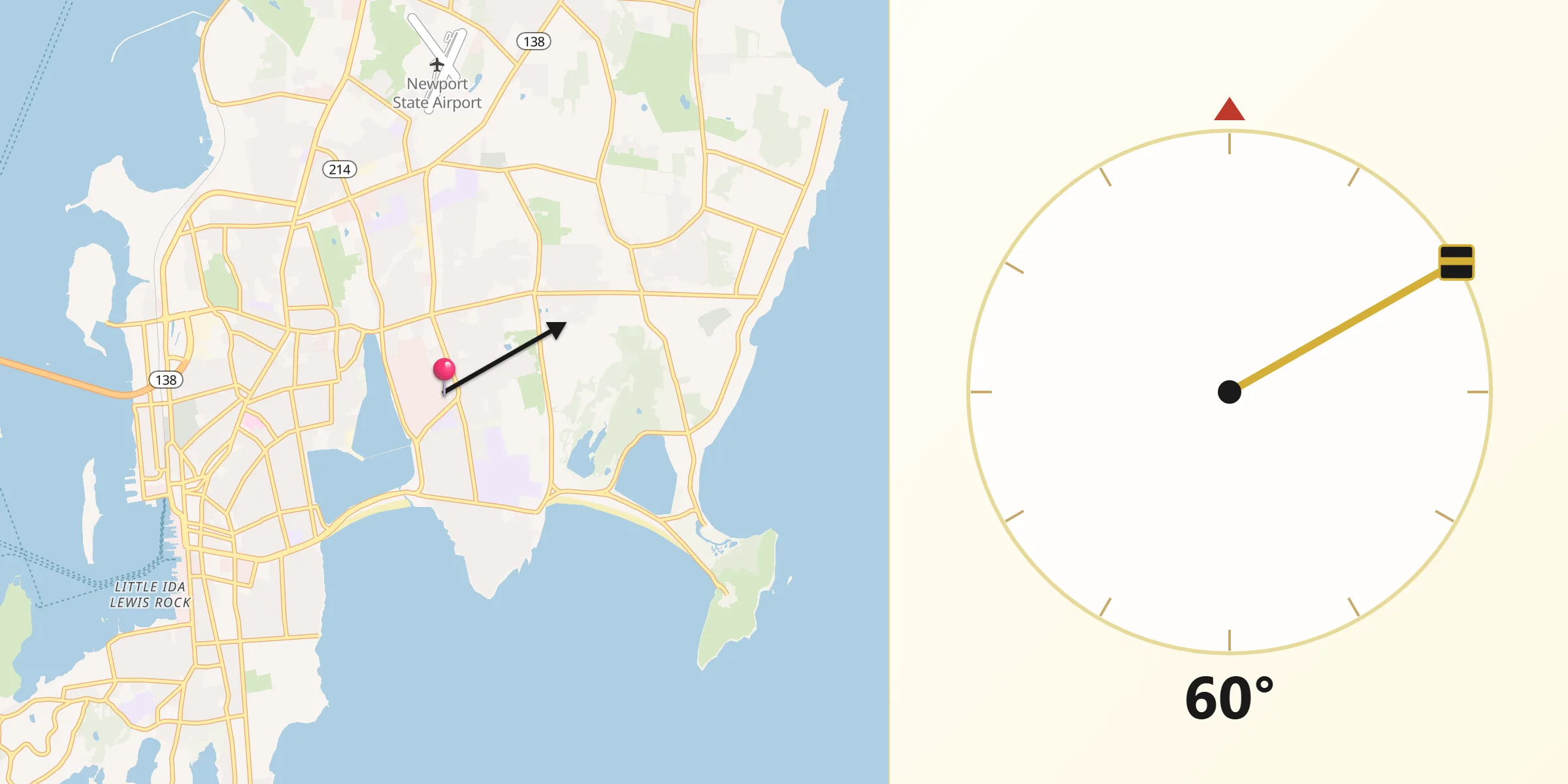 Qibla Direction from Newport County