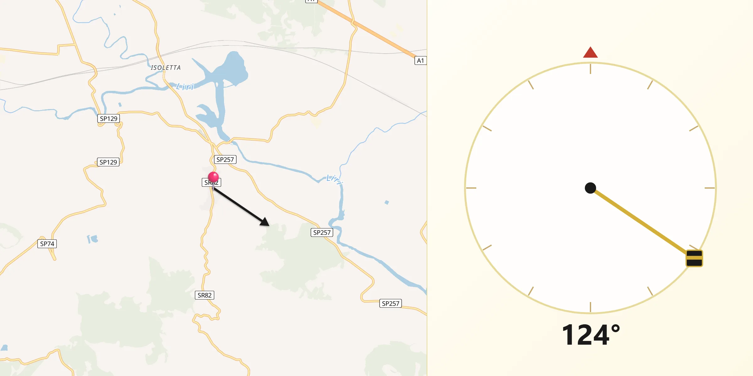 Direzione della Qibla da San Giovanni Incarico