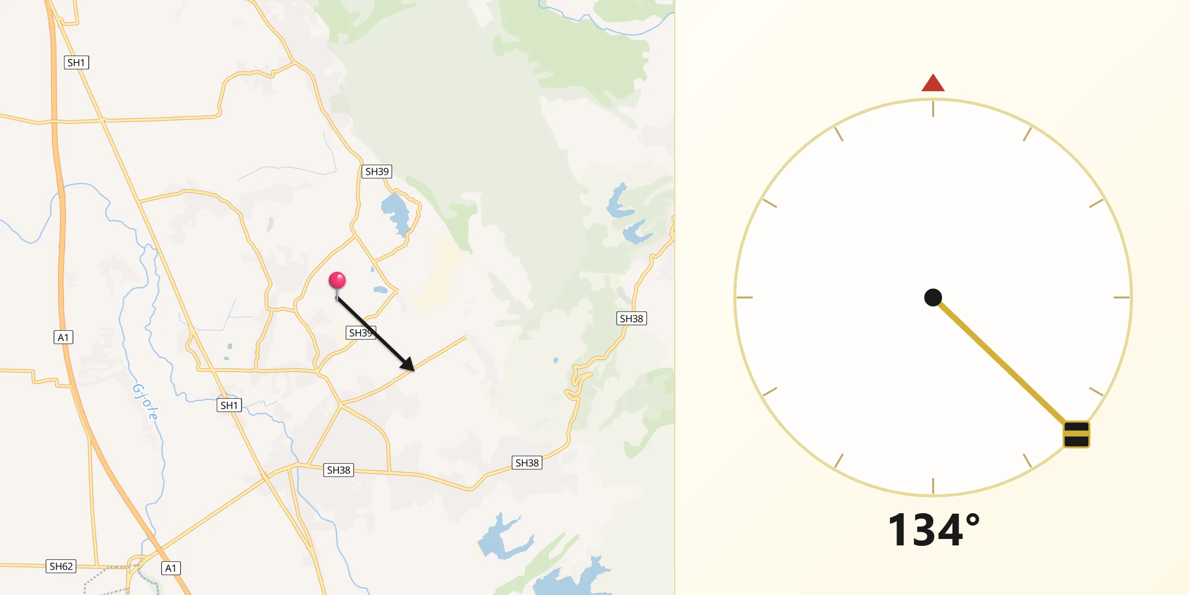 Drejtimi i Qibles nga Bashkia Krujë
