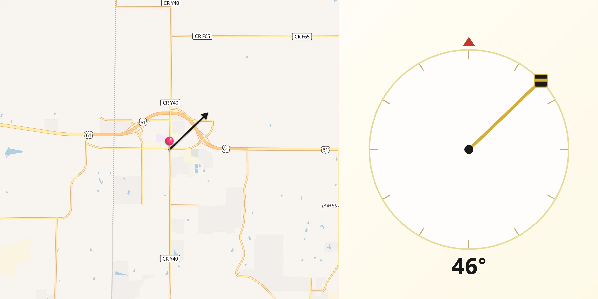 Qibla Direction from Blue Grass