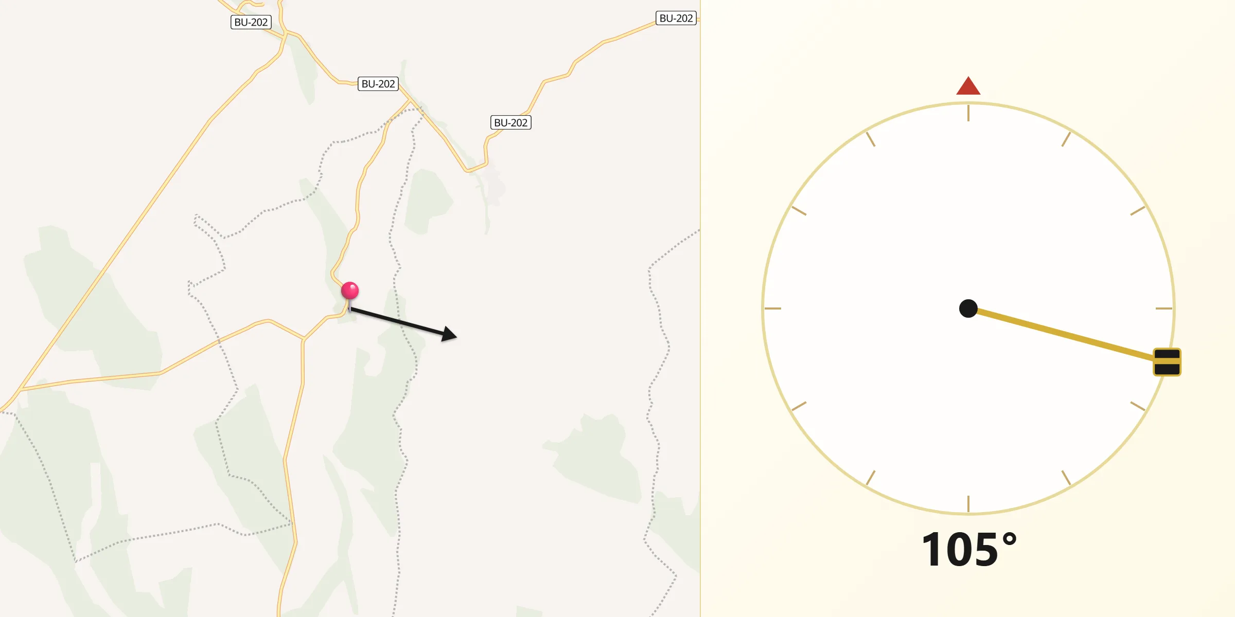 Dirección de la Qibla desde Aldehorno