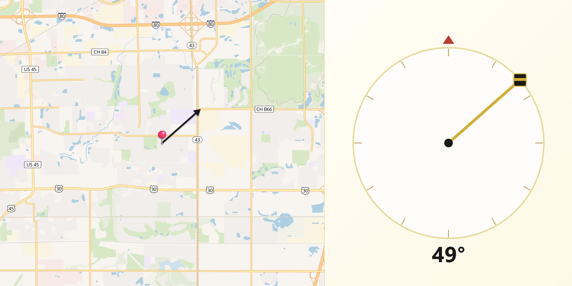 Qibla Direction from Frankfort Square