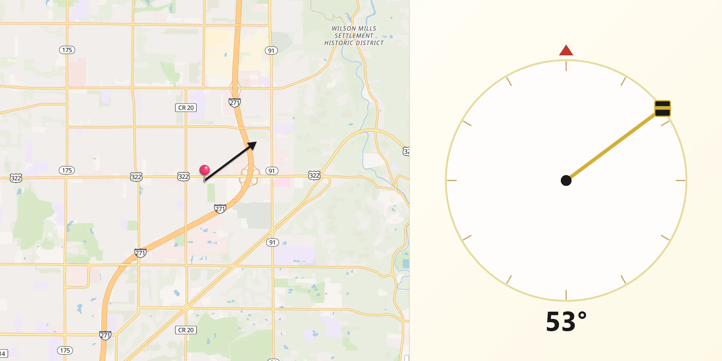 Qibla Direction from Mayfield Heights