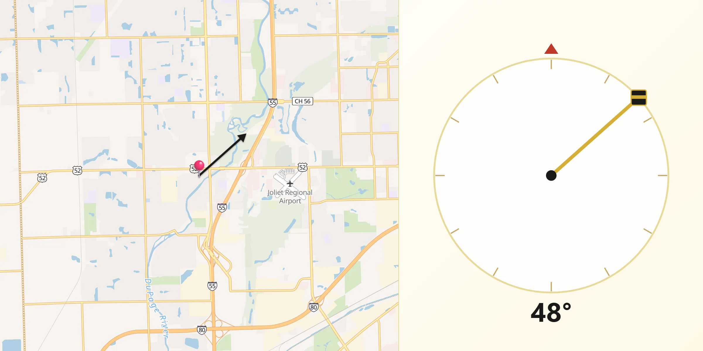 Qibla Direction from Shorewood