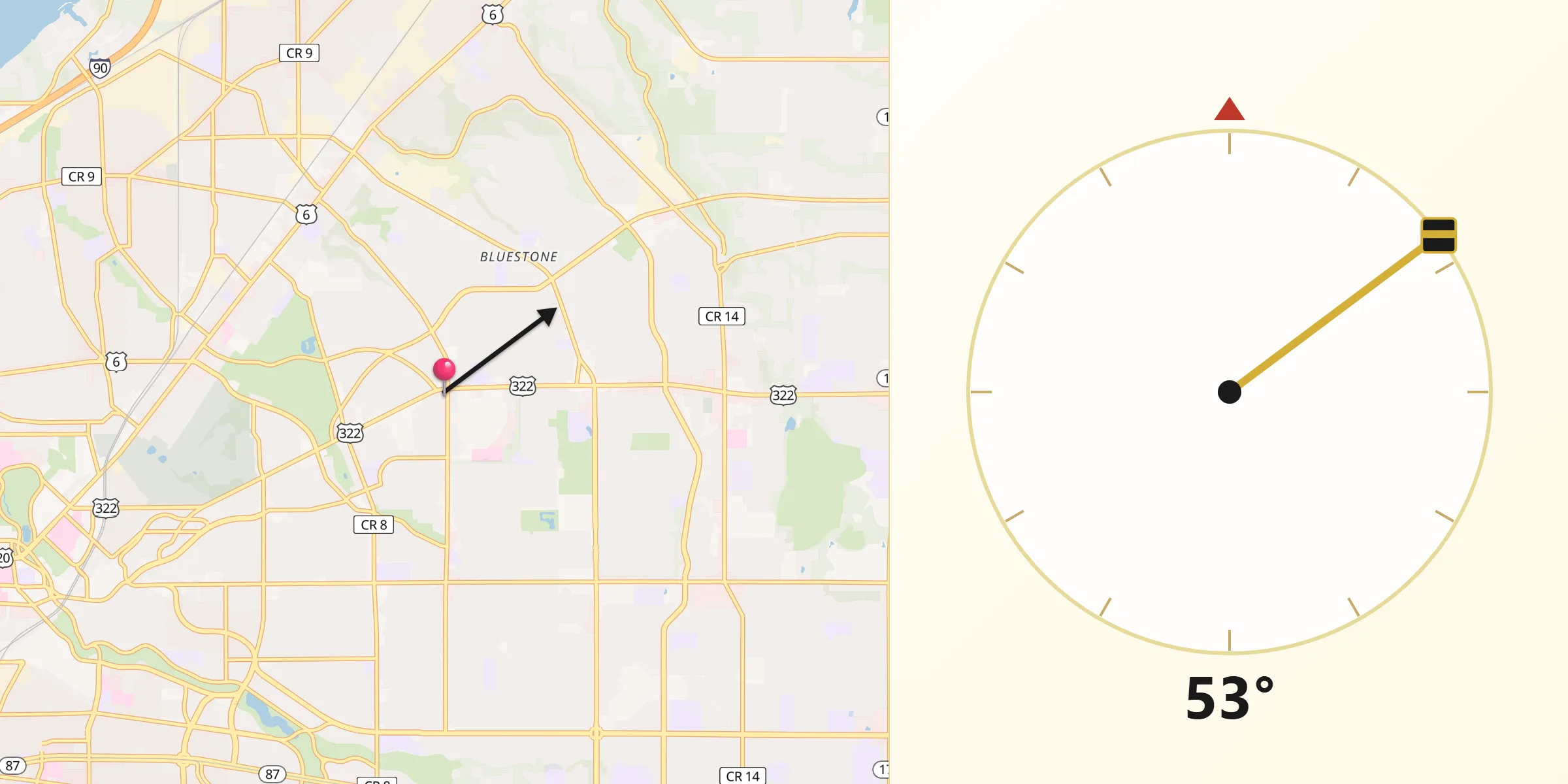 Qibla Direction from Cleveland Heights