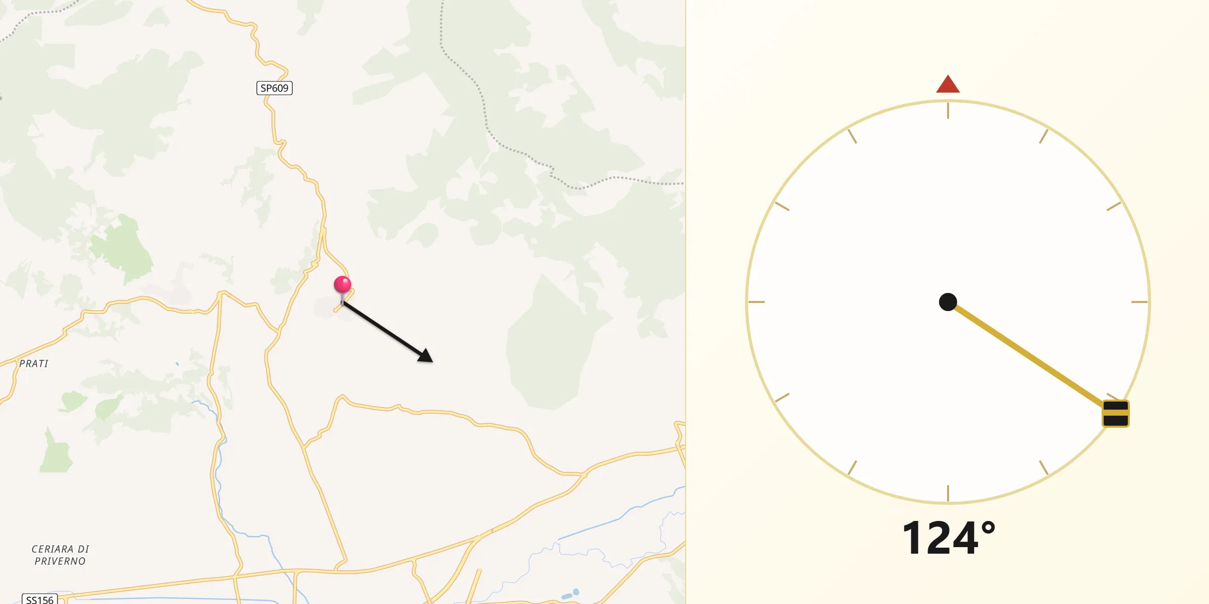 Direzione della Qibla da Maenza