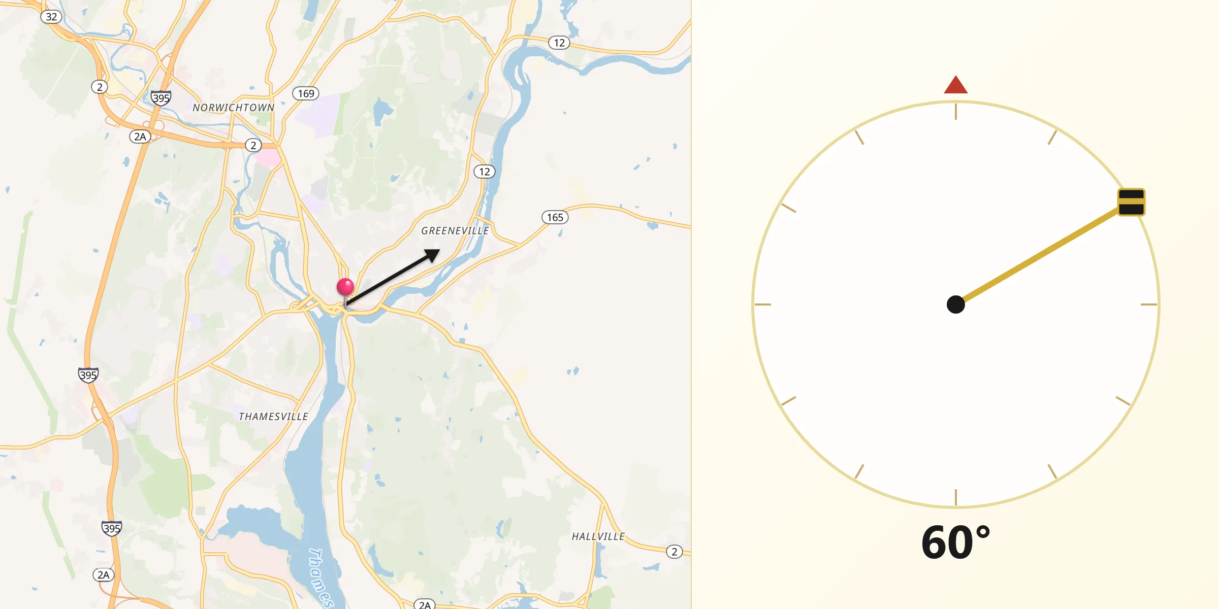 Qibla Direction from Norwich