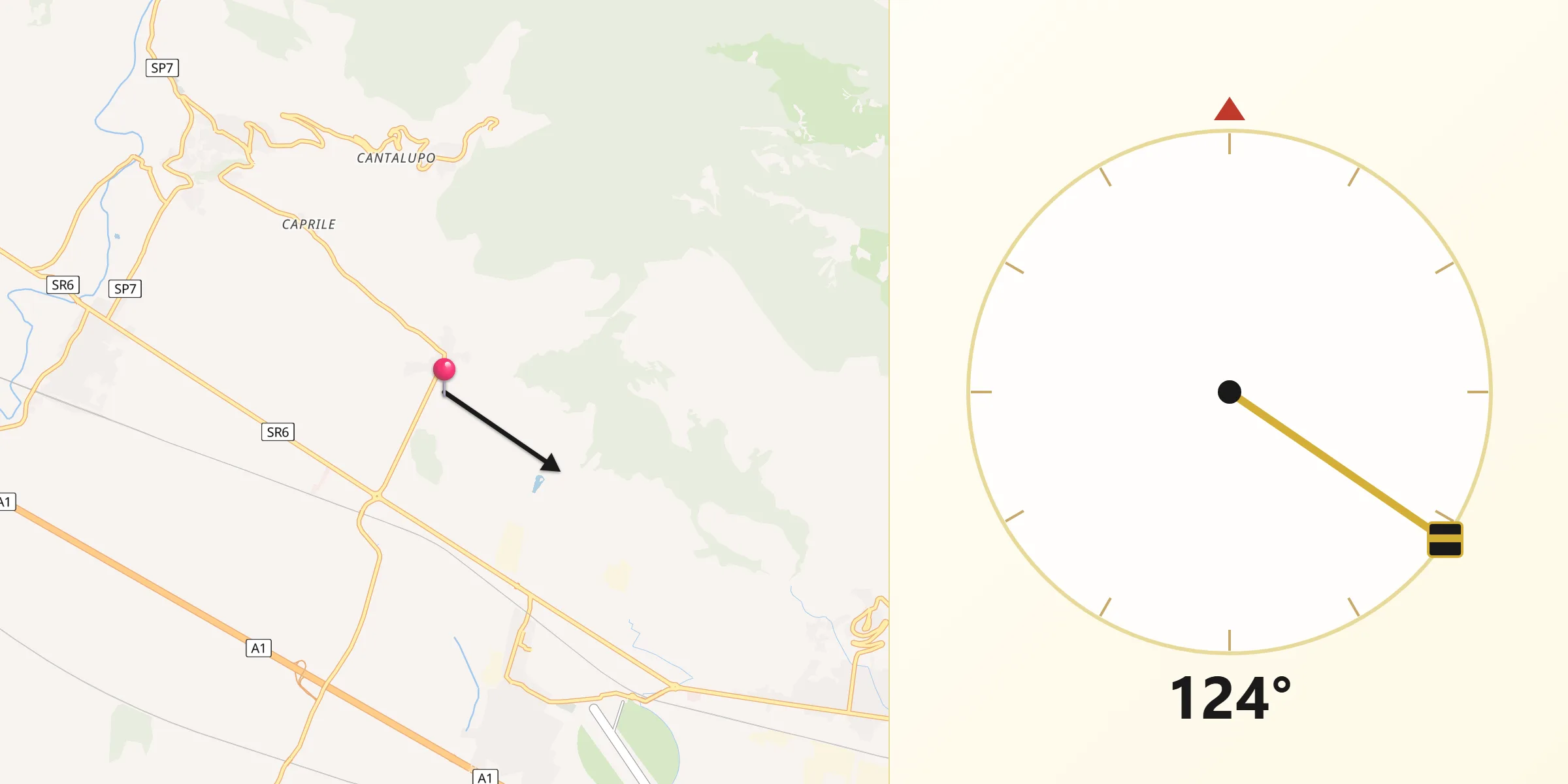 Direzione della Qibla da Castrocielo
