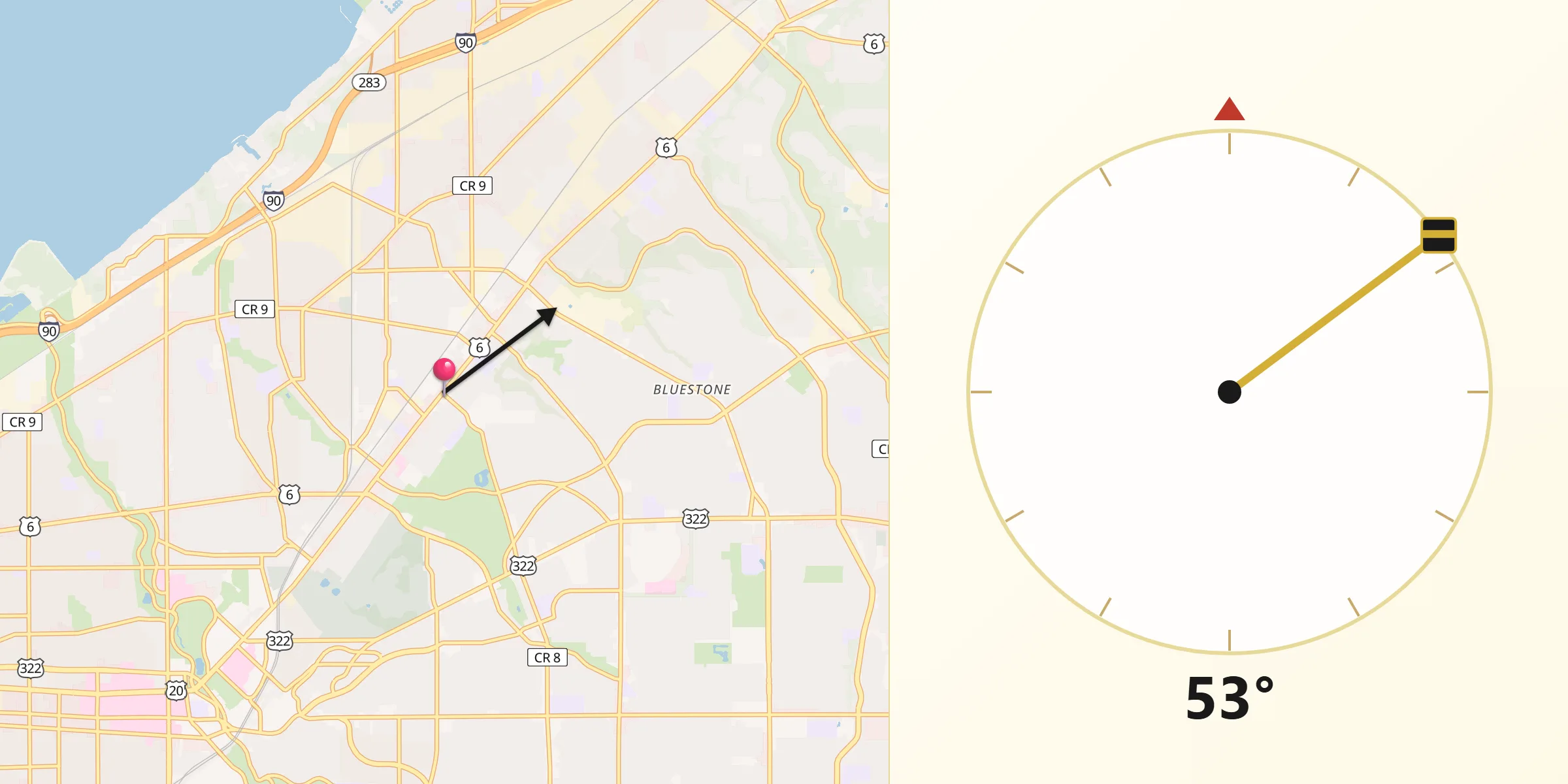 Qibla Direction from East Cleveland